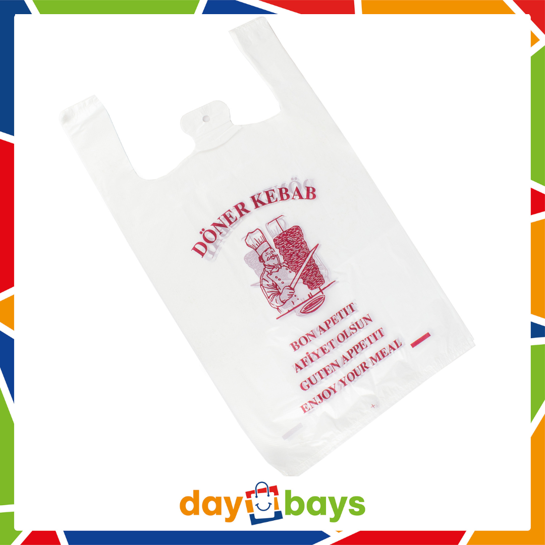 DayBays Hemdchentragetaschen 28+14x48 cm HDPE Mit Druck "DÖNER KEBAB"