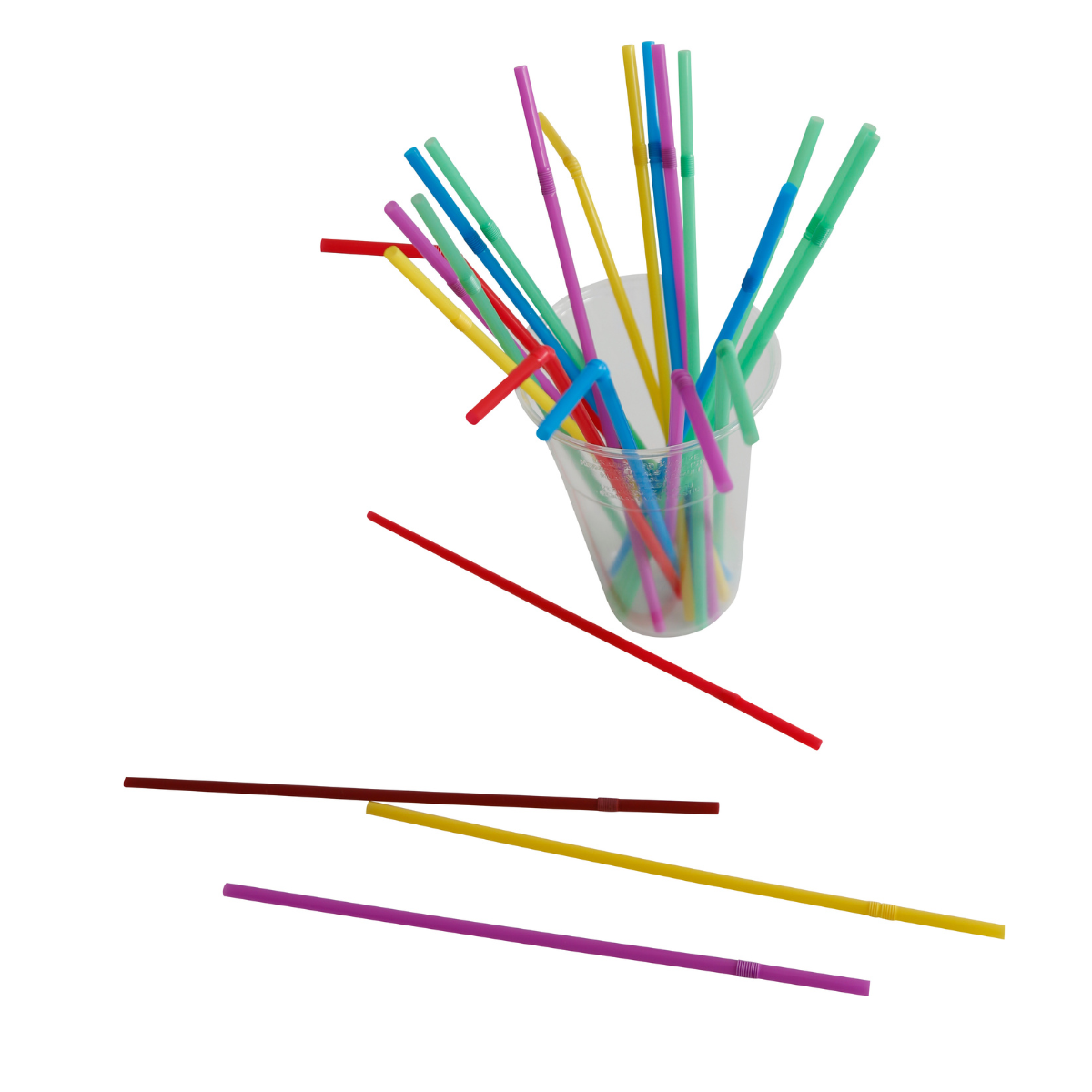 DayBays Mehrweg Flexible Strohhalme Bunt Ø5 mm 230 mm