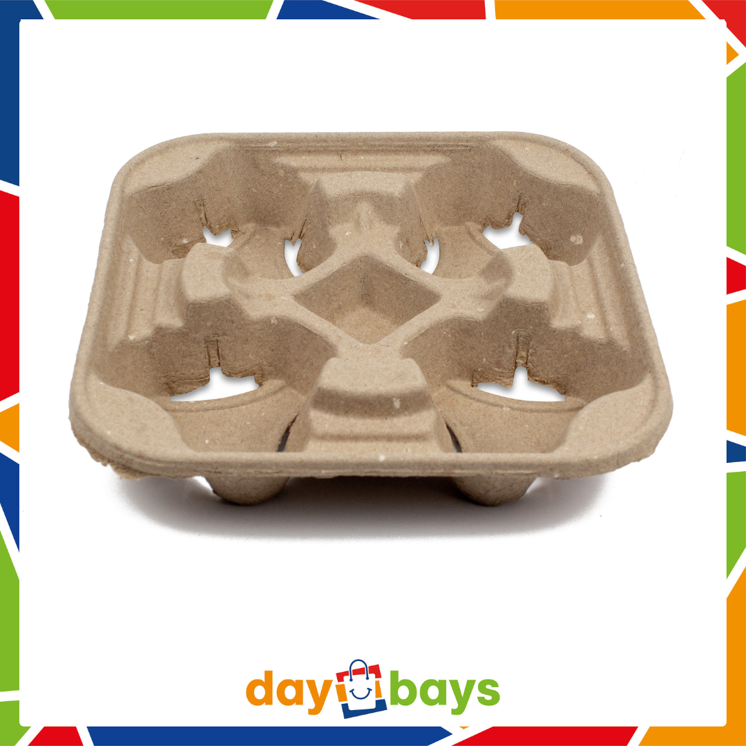 DayBays Einweg Kaffeebecher to Go Transport Behälter für 4 Becher "Cup Carrier" 21x11x 4 cm aus Papier