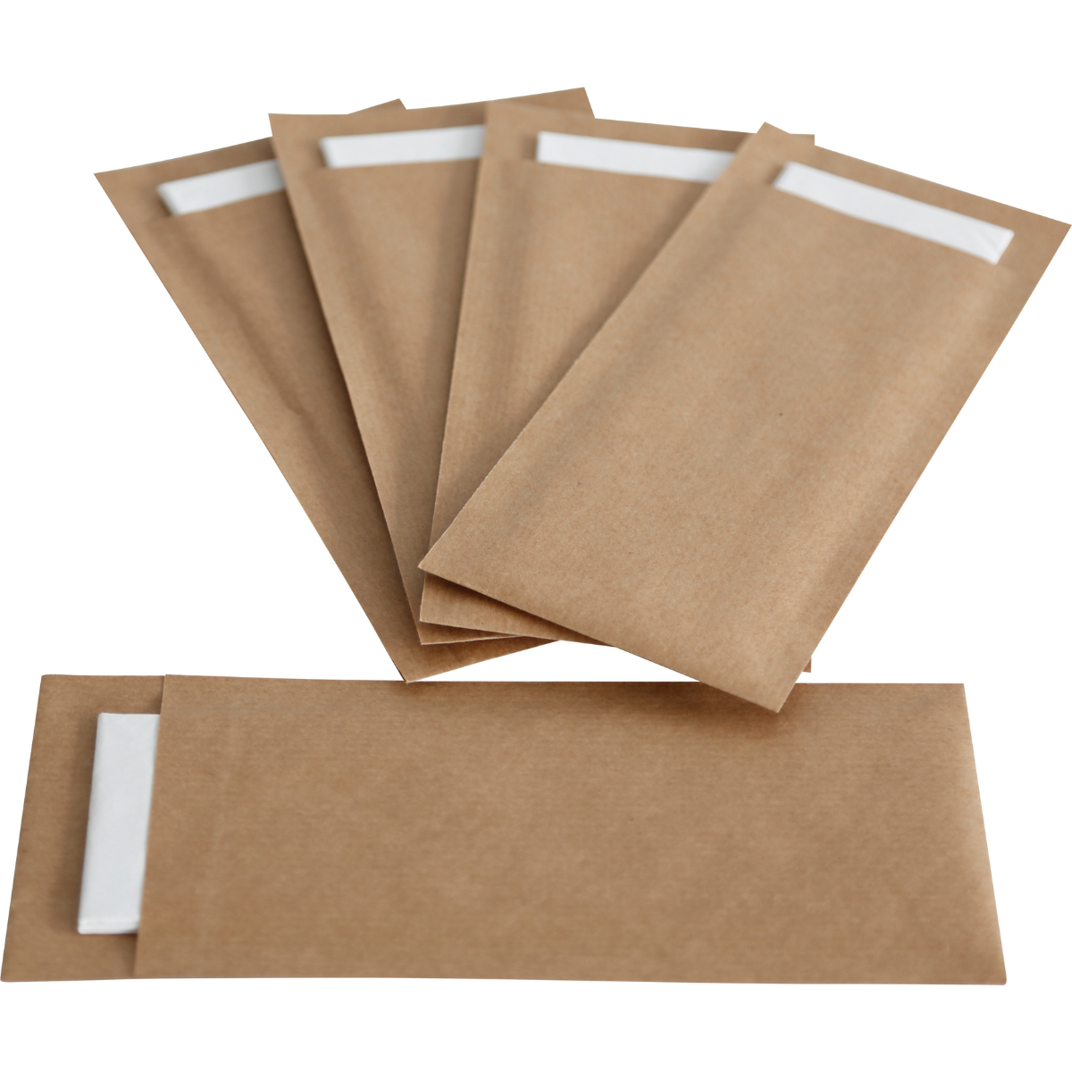 DayBays Bestecktaschen mit weisser Serviette 330x330 mm 2-lagig 1/8 Falz