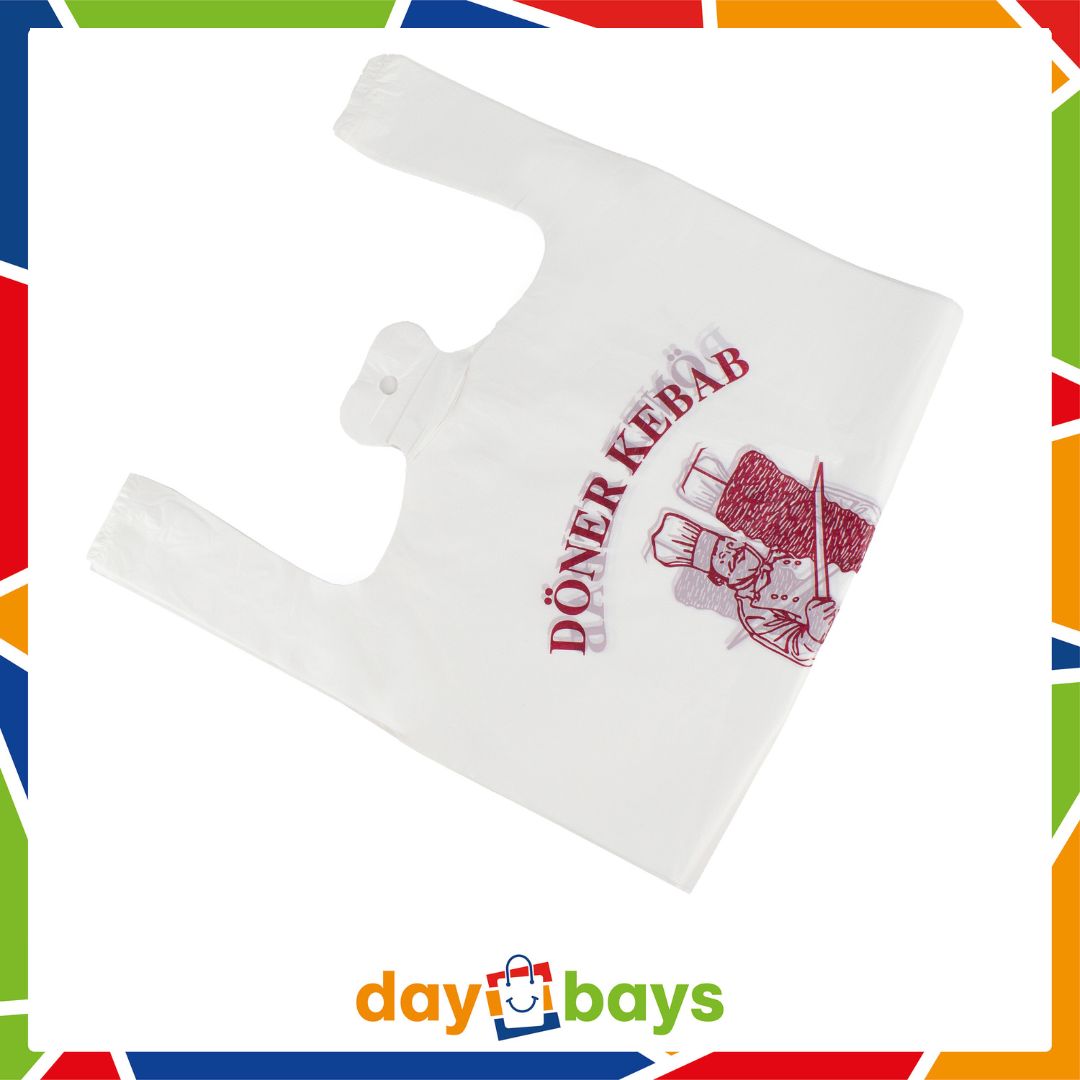 DayBays Hemdchentragetaschen 28+14x48 cm HDPE Mit Druck "DÖNER KEBAB"