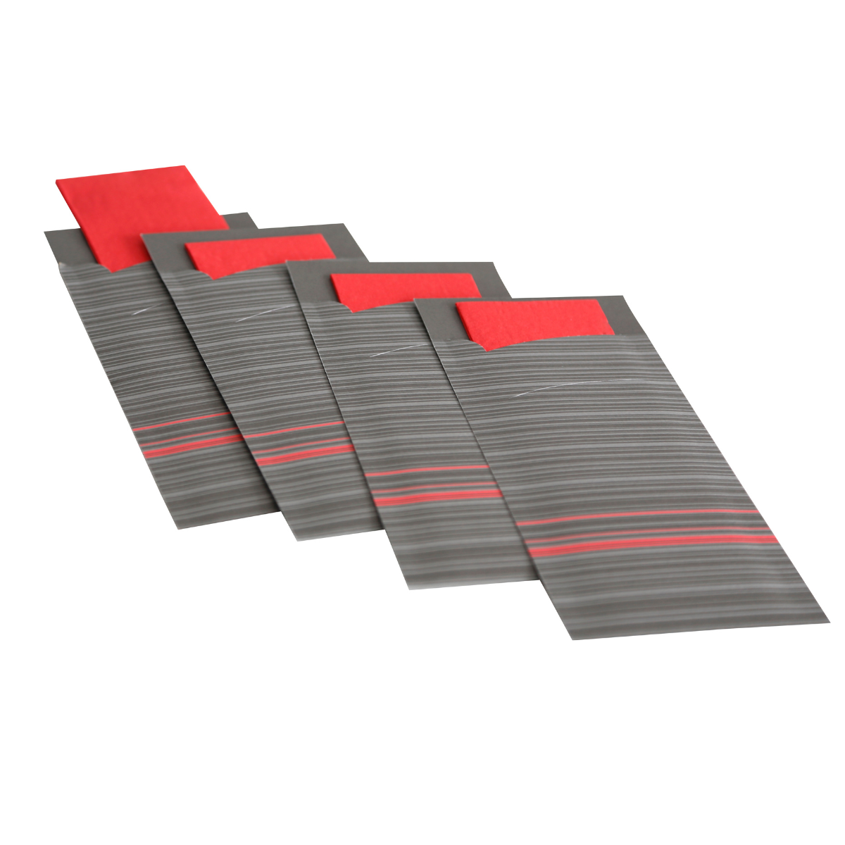 DayBays Bestecktaschen mit farbiger Serviette (Rot) 330x330 mm 2-lagig 1/8 Falz