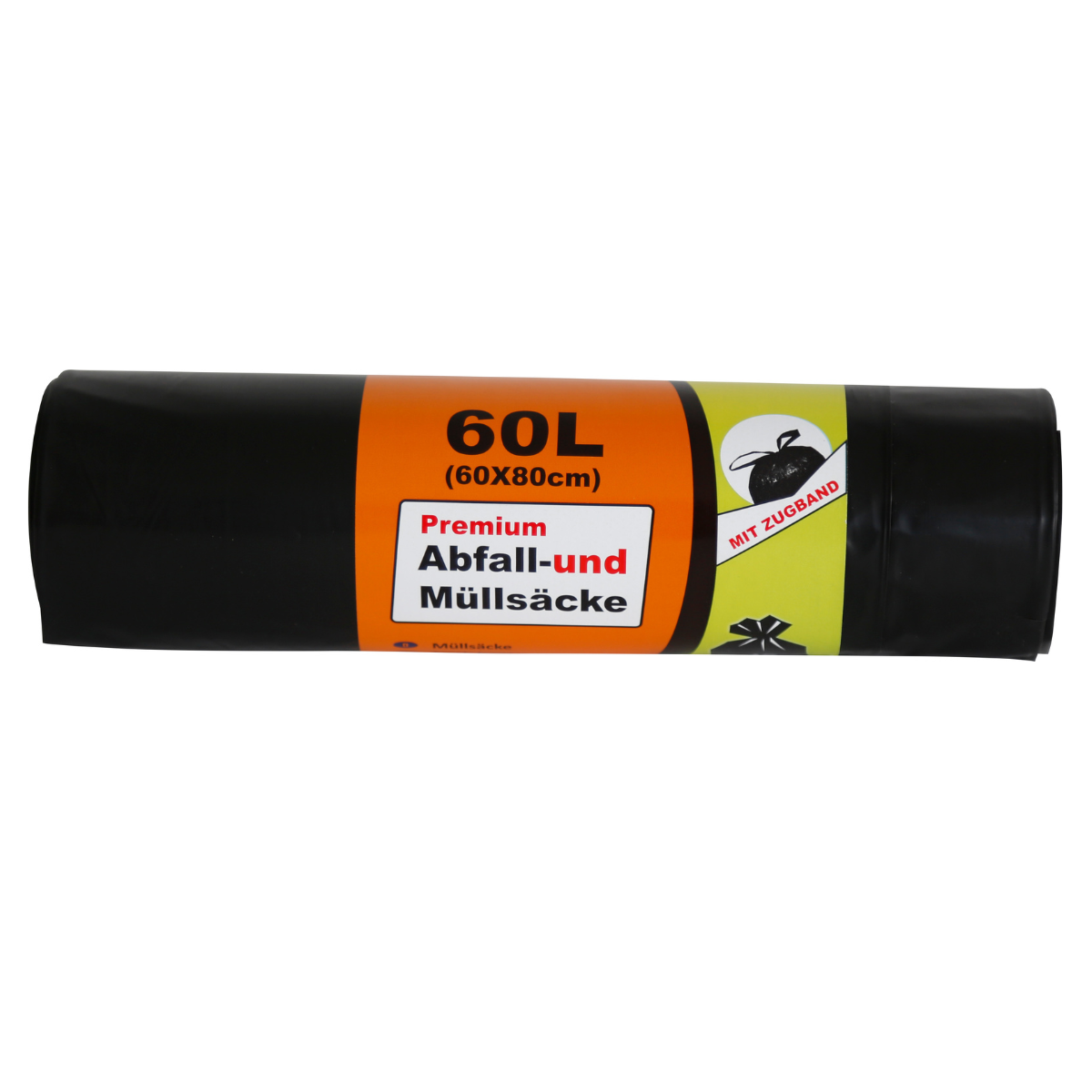 DayBays Müllsäcke 60 L mit Zugband LDPE Schwarz Extra Stark