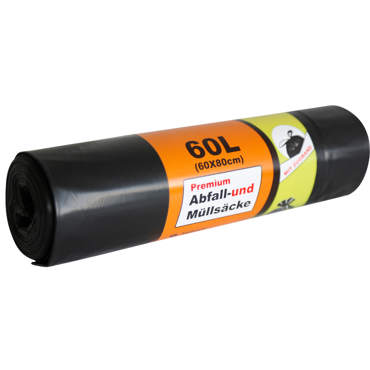 DayBays Müllsäcke 60 L mit Zugband LDPE Schwarz Extra Stark
