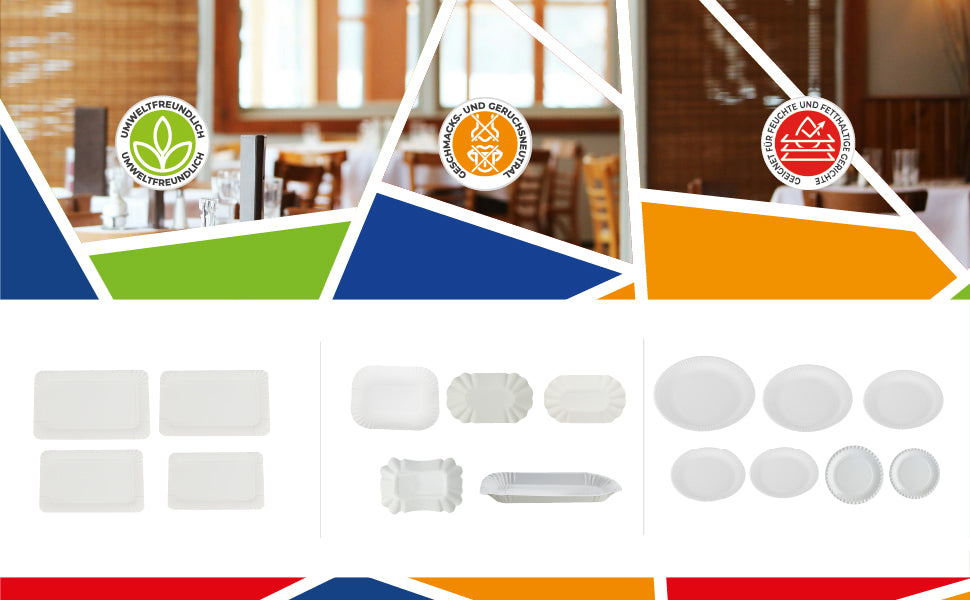 DayBays Pappteller KU23 rund Ø23 cm weiß ohne Beschichtung