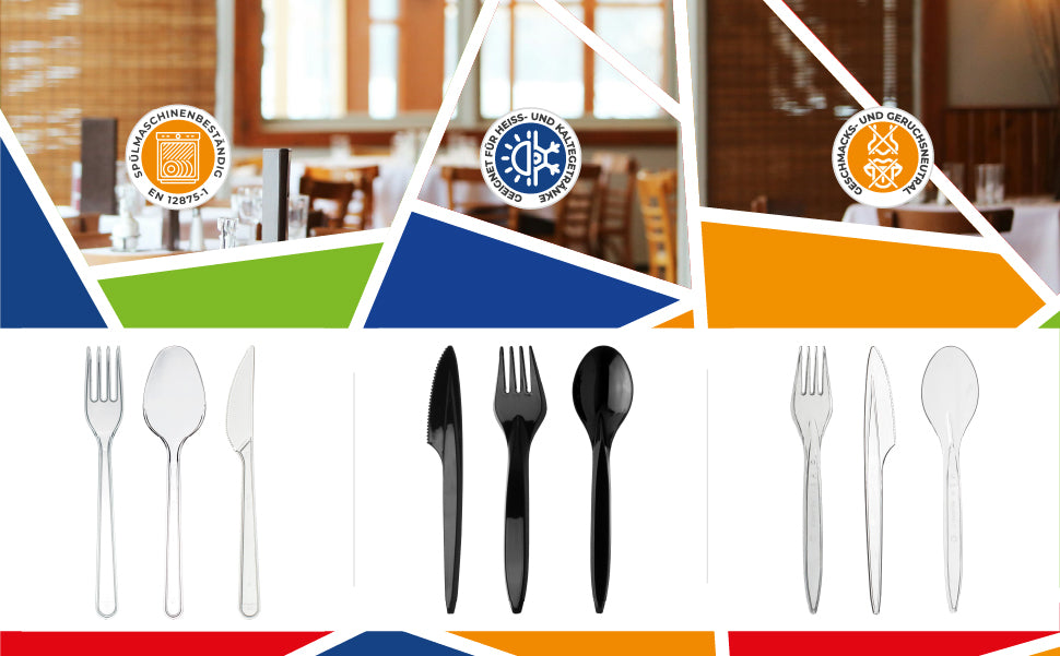 DayBays Plastikgabel Mehrweg 18 cm Plastik Transparent Spülmaschinenbeständig