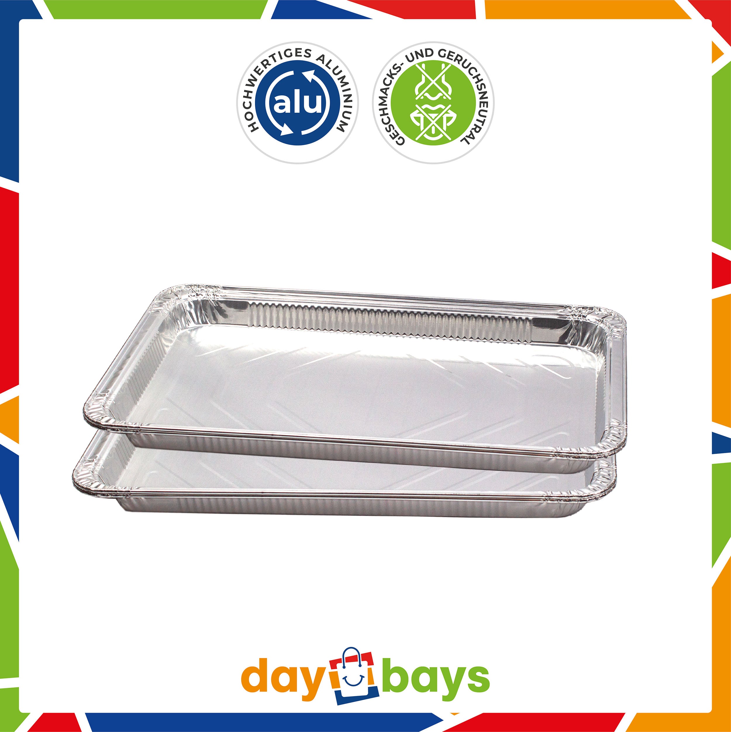 DayBays Aluschale für 4kg R4000G 4850ml 525×325×36 mm 4850cc Extra Stark Rechteckig