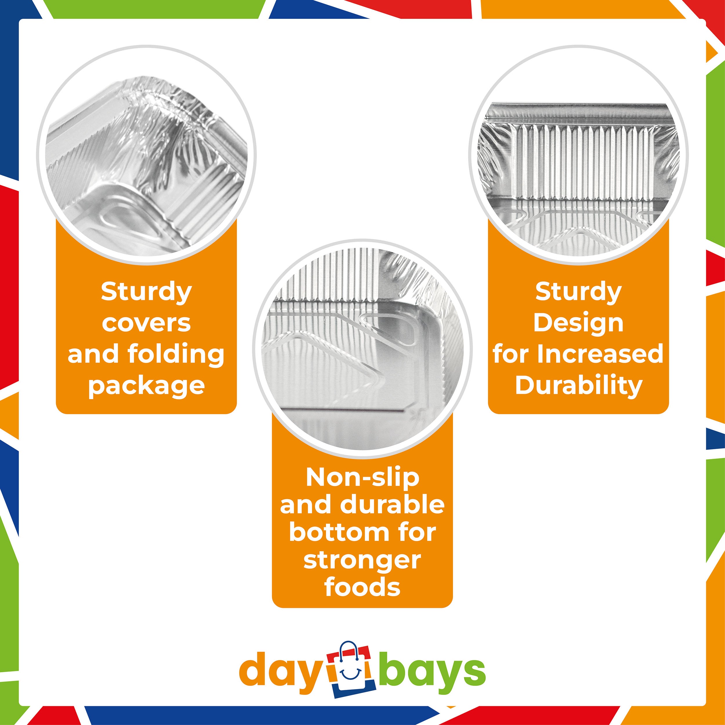 DayBays Aluschale für 4kg R4000G 4850ml 525×325×36 mm 4850cc Extra Stark Rechteckig