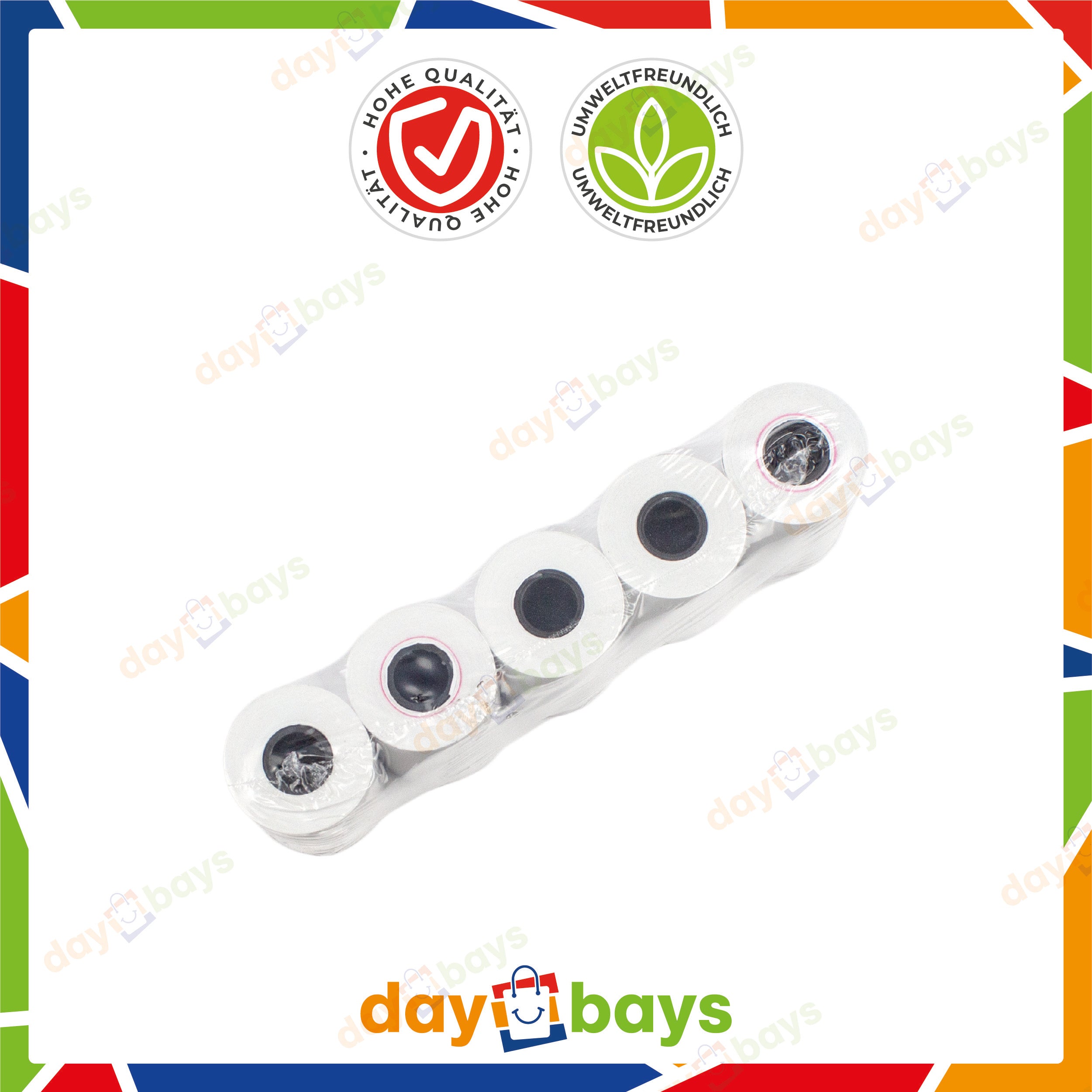 DayBays Thermorolle 57x30x12 mm 10 meter pro Rolle Kassenrollen aus Papier