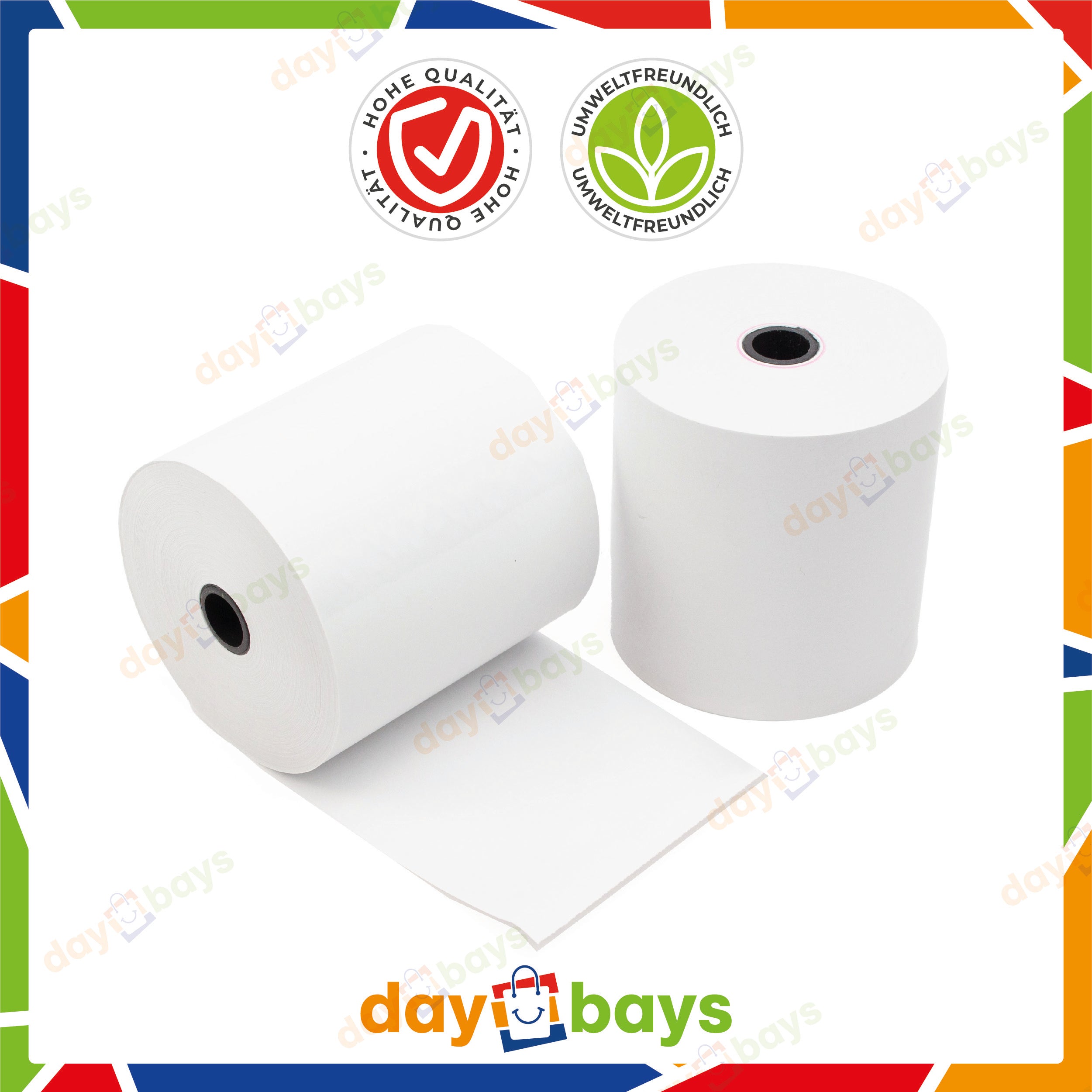 DayBays Thermorolle 57x60x12 mm 50 meter pro Rolle Kassenrollen aus Papier