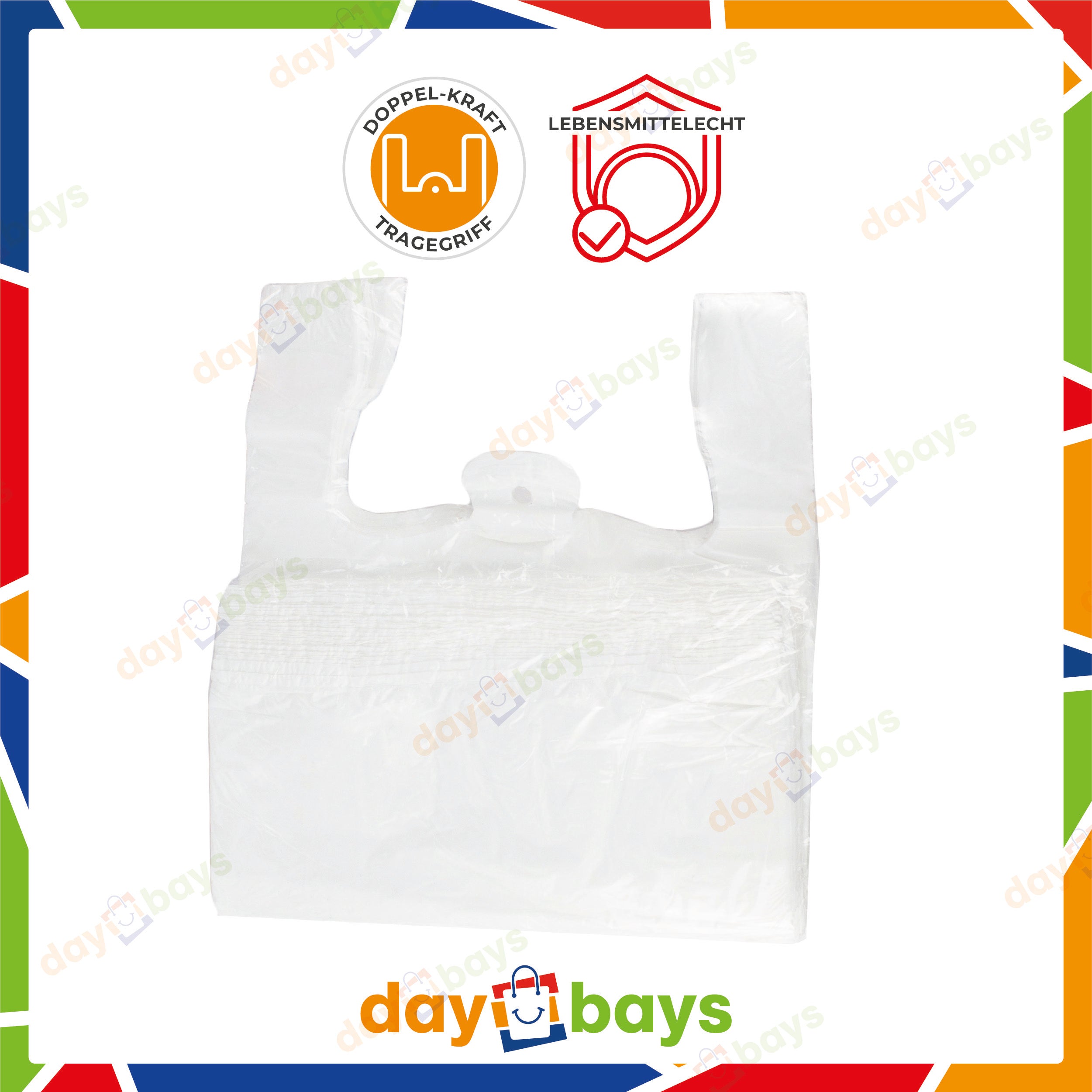DayBays Hemdchentragetaschen Extra Stark 28+14x48 cm MDPE weiss geblockt, reissfest