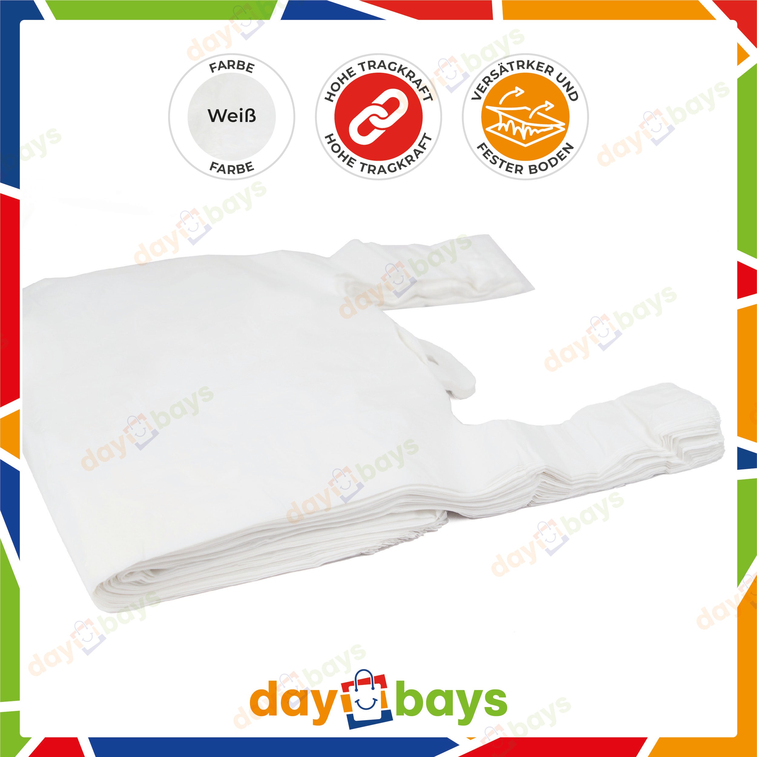 DayBays Hemdchentragetaschen Extra Stark 25+12x45 cm MDPE weiss geblockt, reissfest