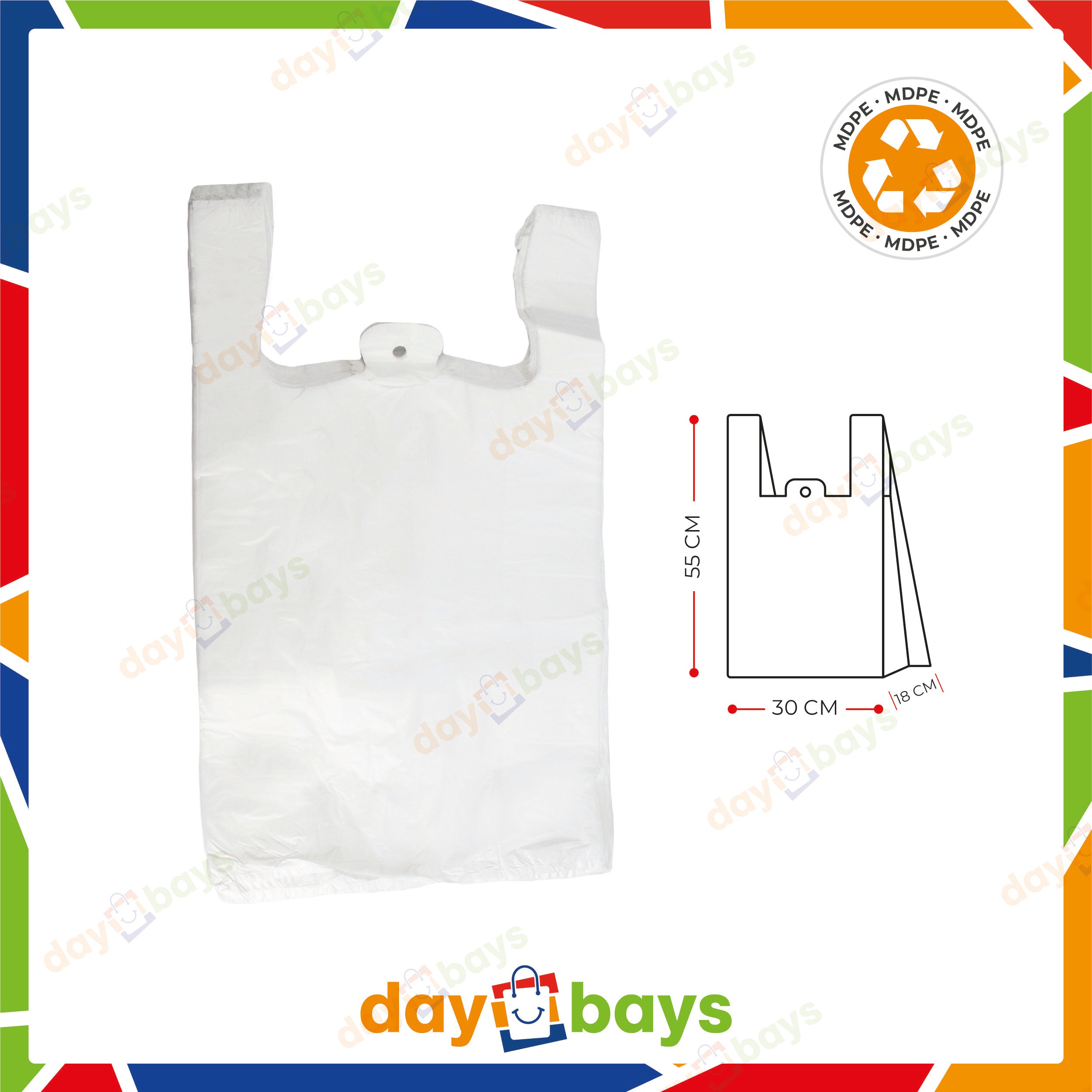 DayBays Hemdchentragetaschen Extra Stark 30+18x55 cm MDPE weiss geblockt, reissfest