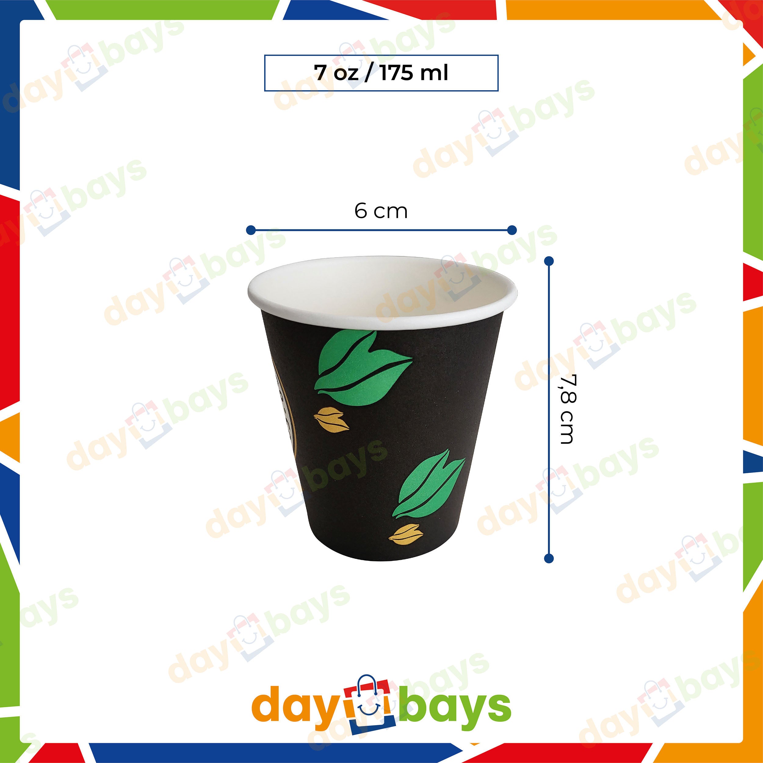 DayBays Kaffeebecher 7oz/175ml Ø6cm " Coffee To Go Becher " Pappe mit PE-beschichtet