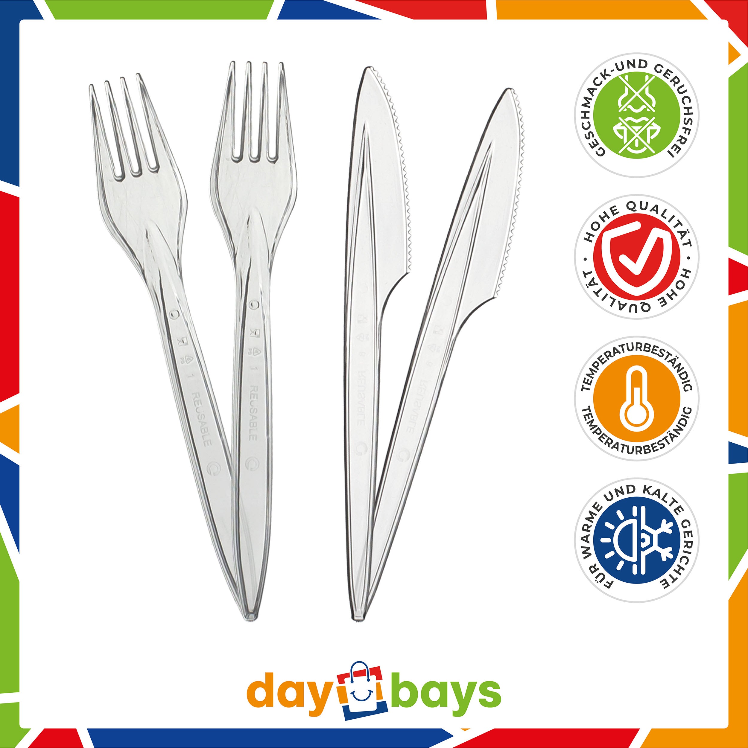 DayBays Plastikbesteck Delux 3&