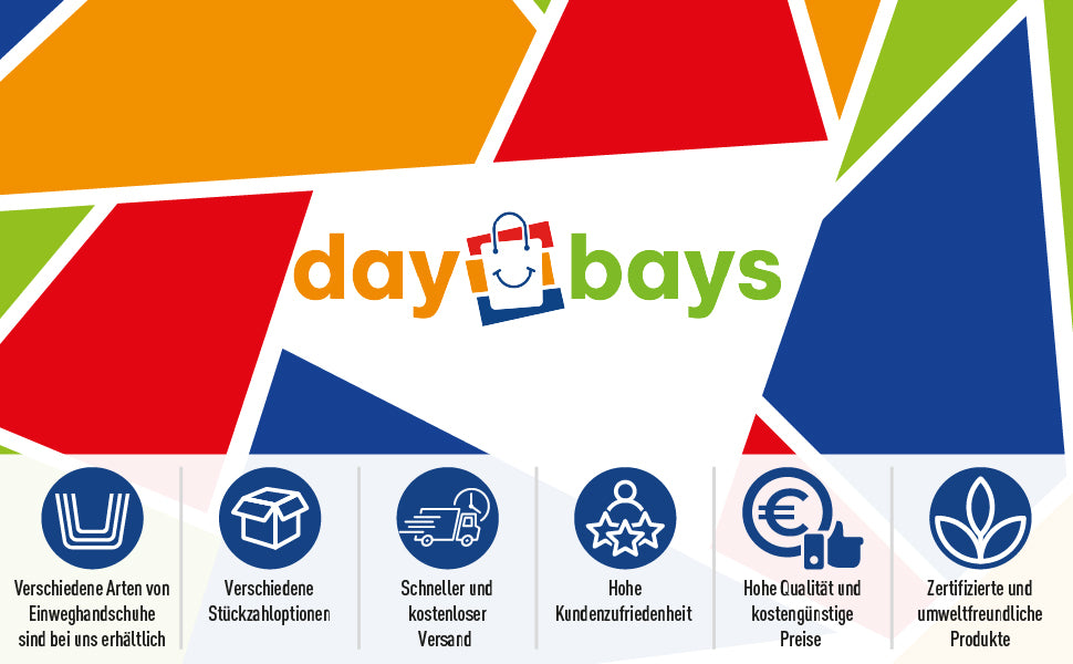 DayBays Nitril Einweghandschuhe Größe M Blau Puderfrei Latexfrei