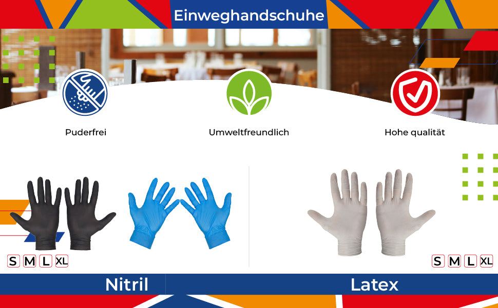 DayBays Latex Einweghandschuhe Größe L Weiß Puderfrei