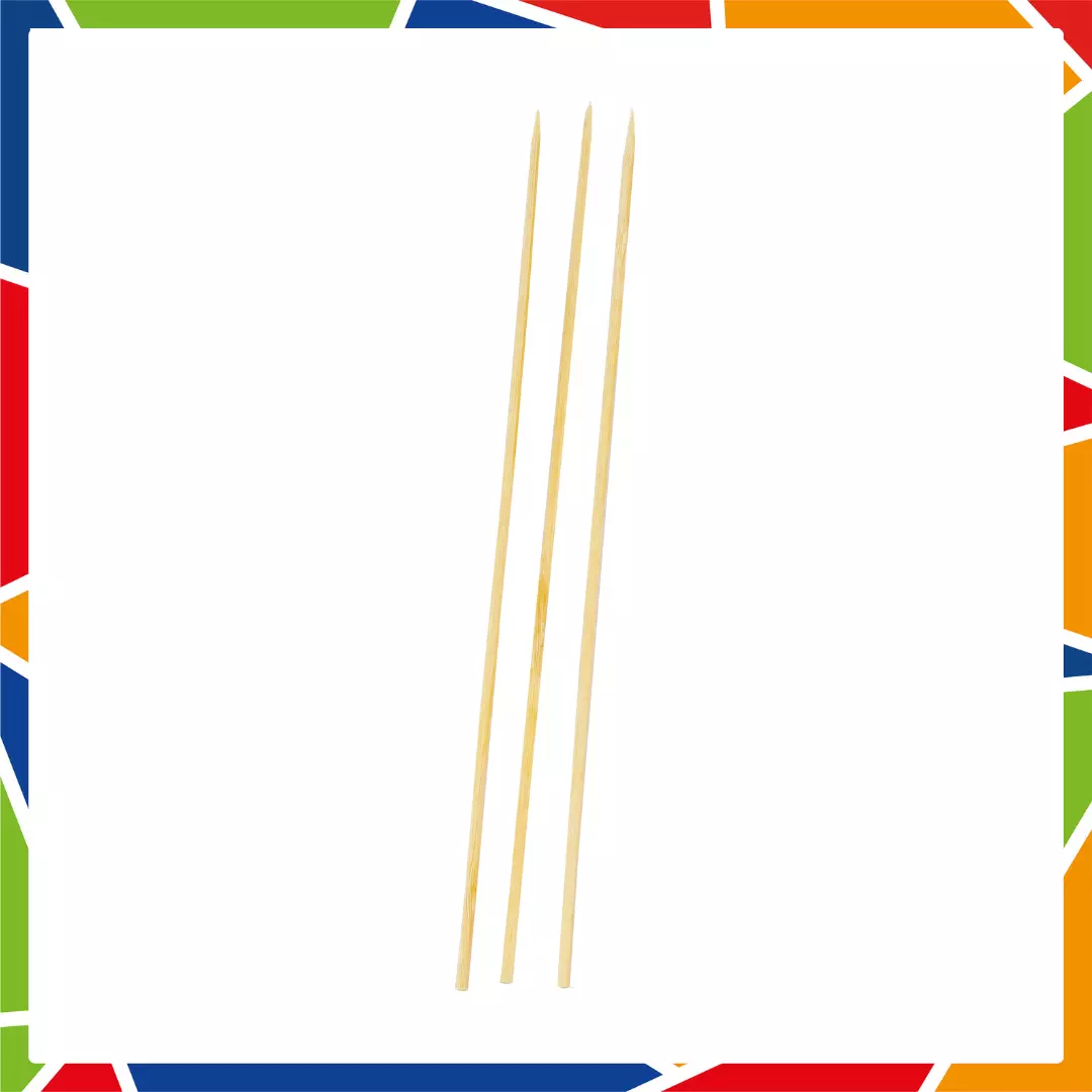 DayBays Saschlikspieße aus 100% Bambus 20 cm Rund mit Scharfe und Flache Spitze