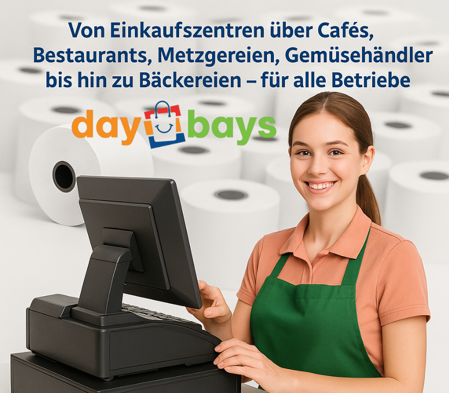 DayBays Thermorolle 80x60x12 mm 50 meter pro Rolle Kassenrollen aus Papier