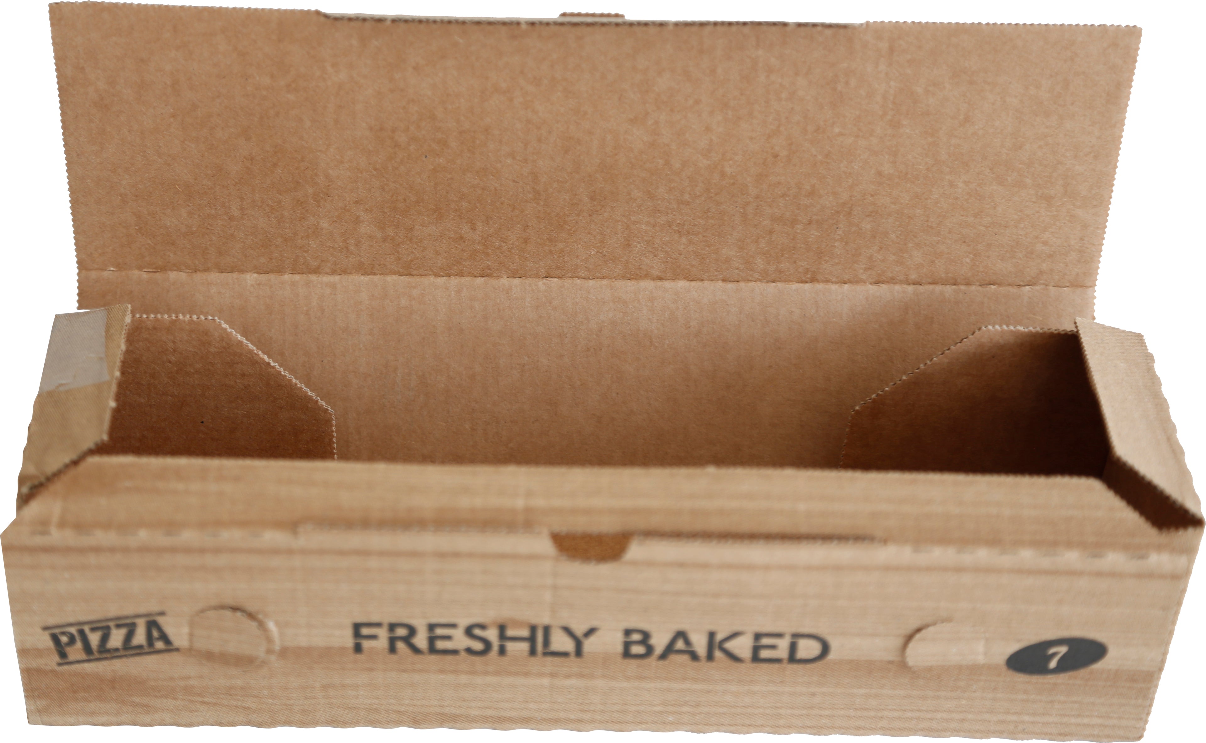 DayBays Pizza-Karton Rollo 28x8x7 cm Weiß Kraftpapier bedruckt mit Pizza-Motiv