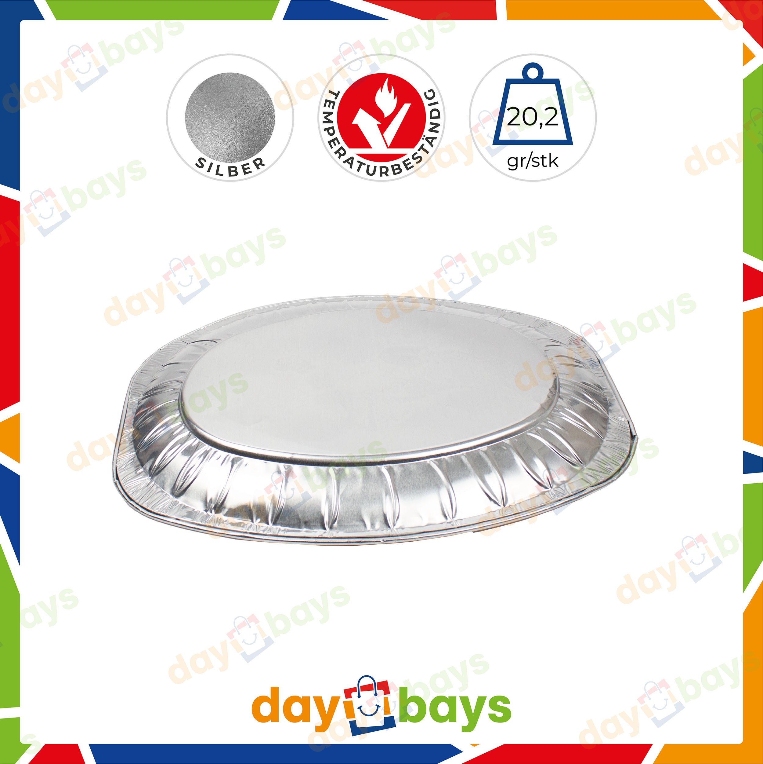 DayBays Alu-Servierplatten V430G 1430ml 428x278x268 mm 1430cc Oval 43cm