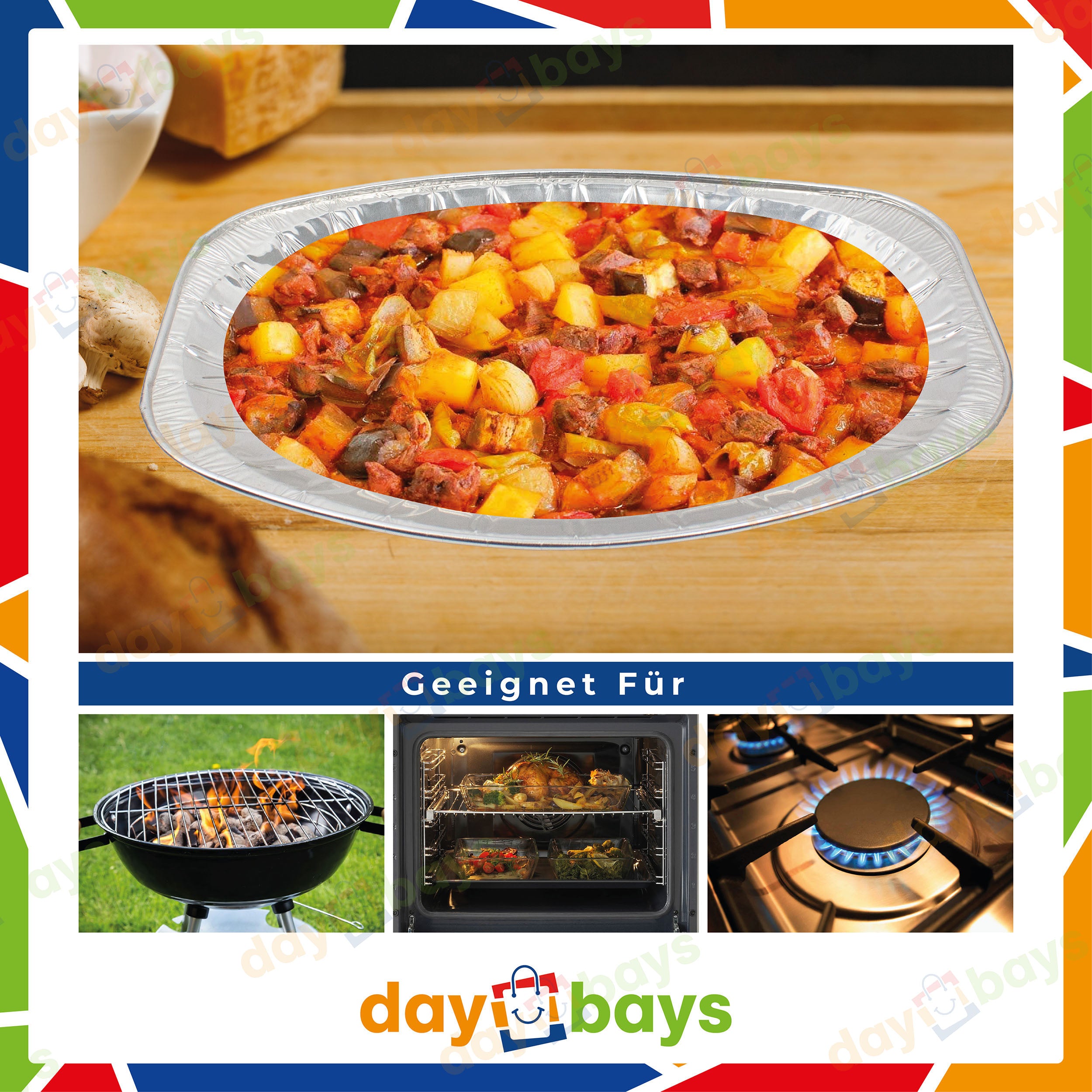 DayBays Alu-Servierplatten V430G 1430ml 428x278x268 mm 1430cc Oval 43cm