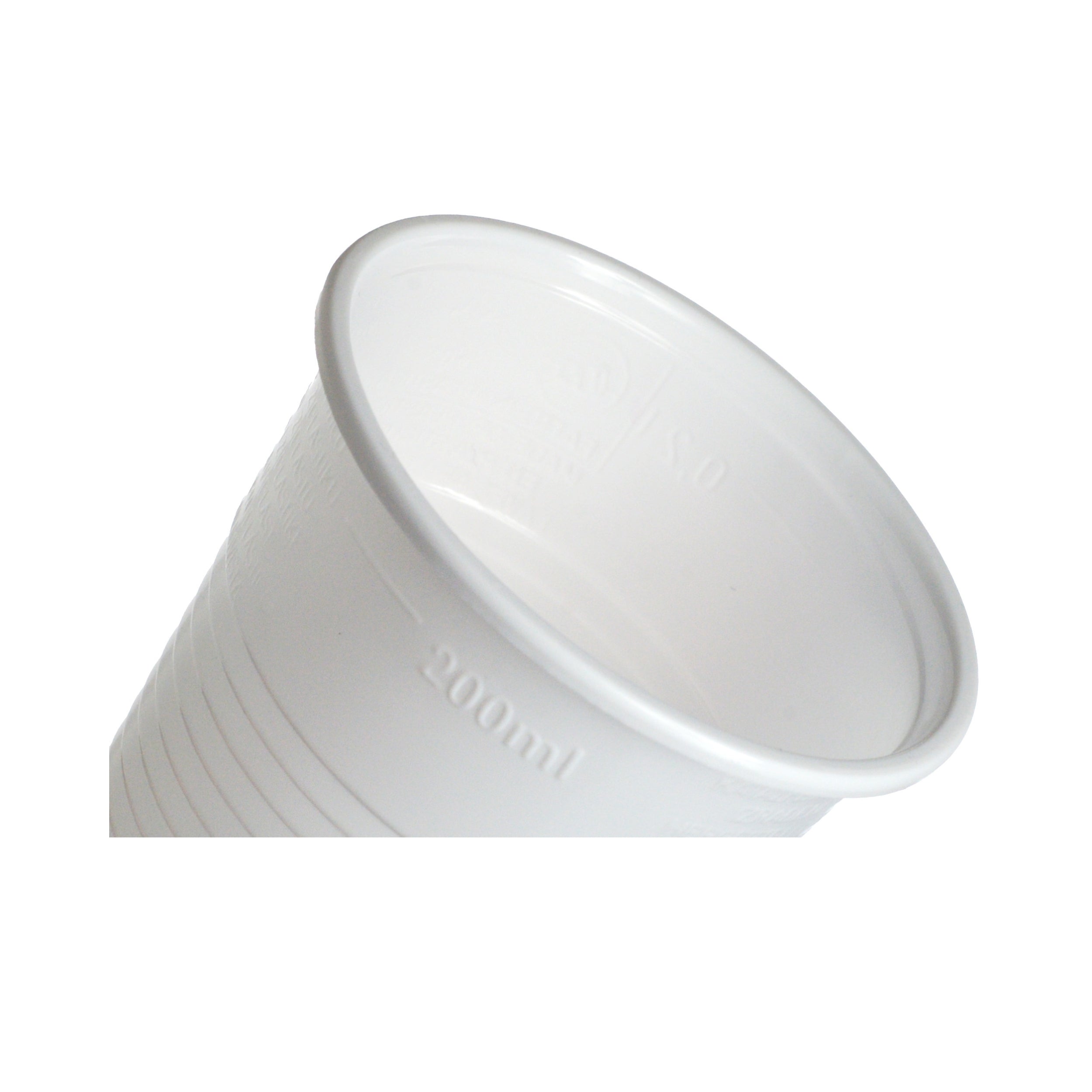 becher plastik 200ml Ø7cm Plastikbecher 0,2L weiß PP