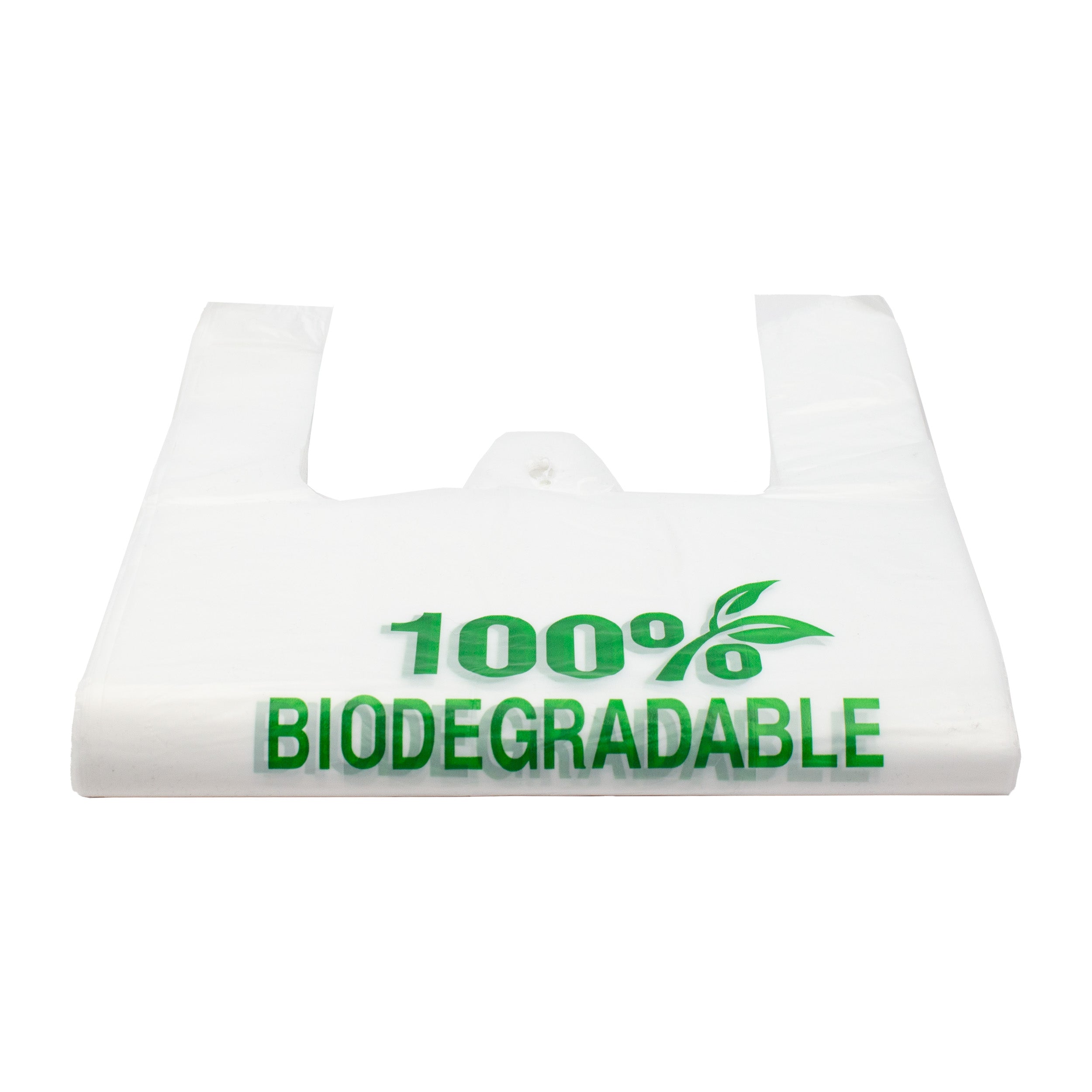 bio einkaufstaschen 30+17x60 100% Biodegradable Bag weiß geblockt