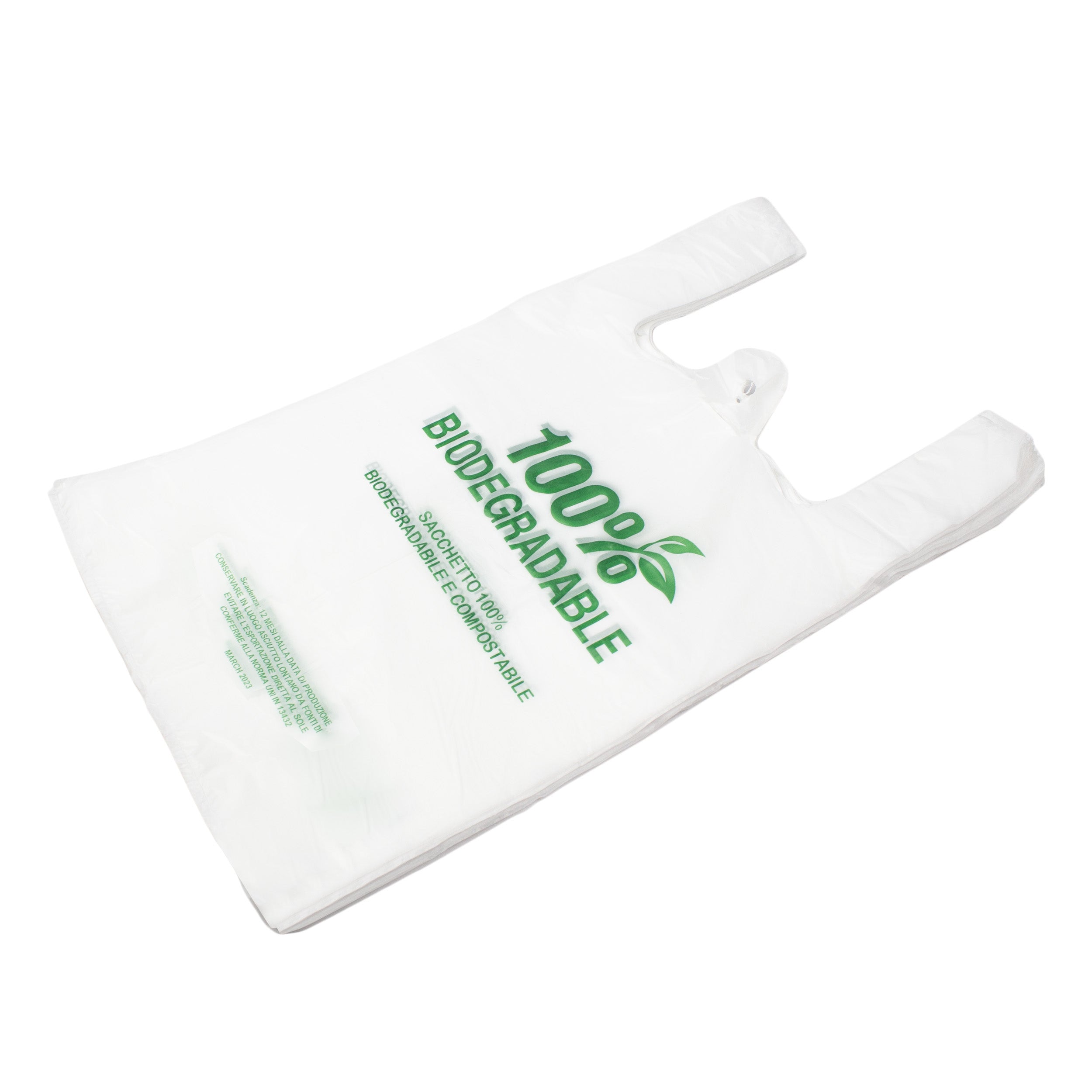 bio hemdchentragetaschen 30+15x55 100% Biodegradable Bag weiß geblockt