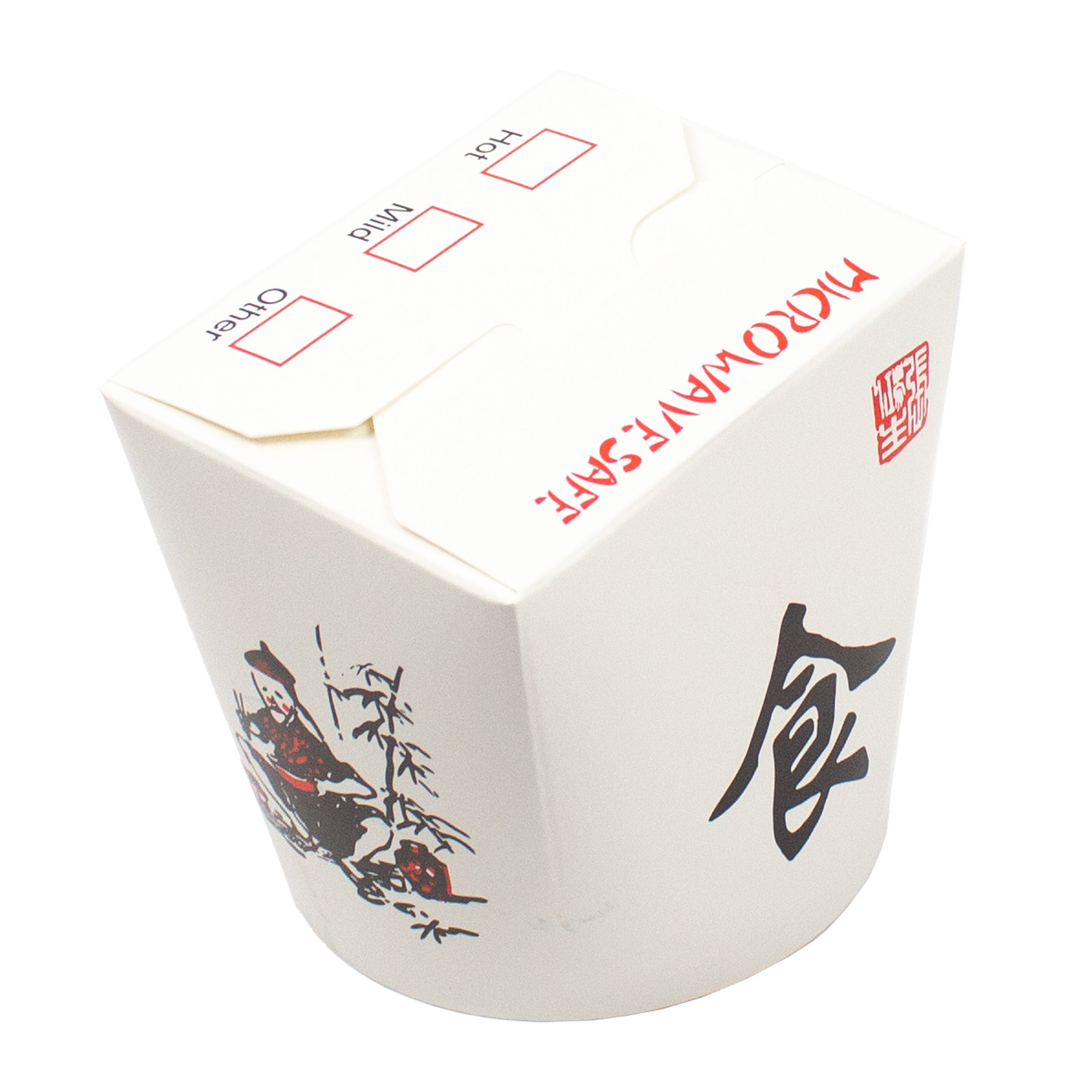 dönerbox 26 OZ 750 ml Papier+PE-beschichtet Rund mit Druck Asia Motiv "Dragon" Design Gelb