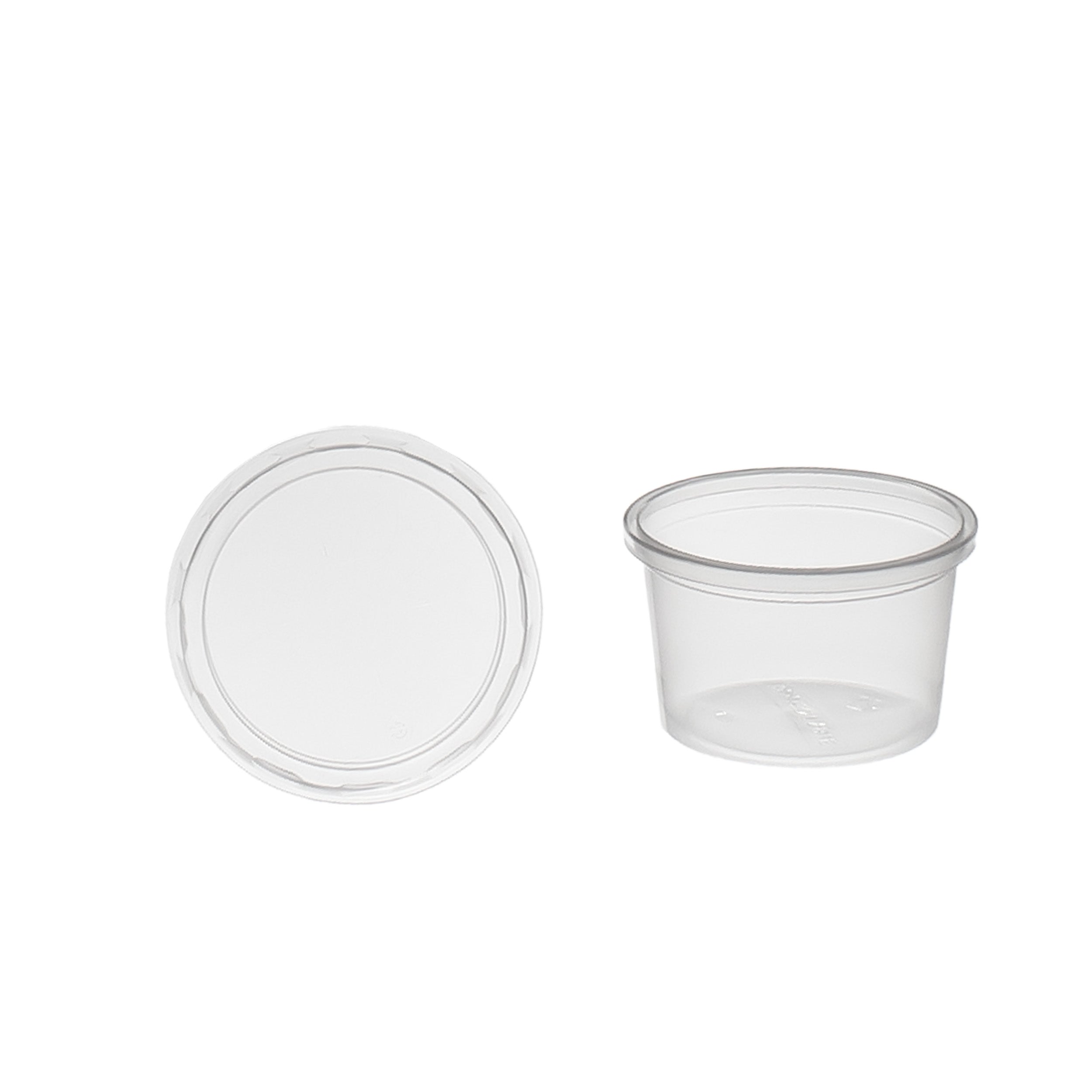 dressingboxen (Saucecup) 50cc. 75x24 mm Kombi-Verpackung Transparent inklusive passende Deckel
