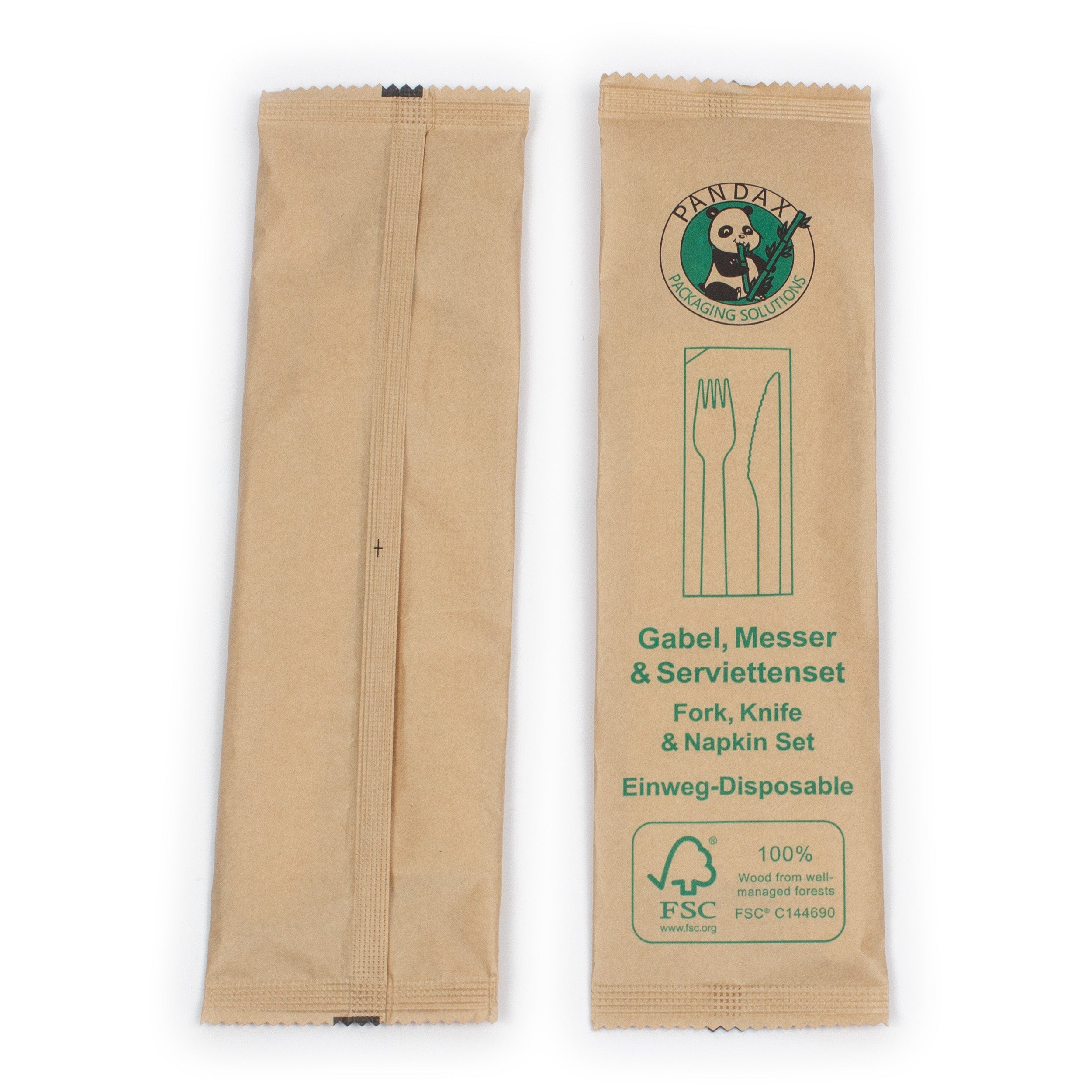 16cm einweglöffel einweggabel aus holz mit servietten