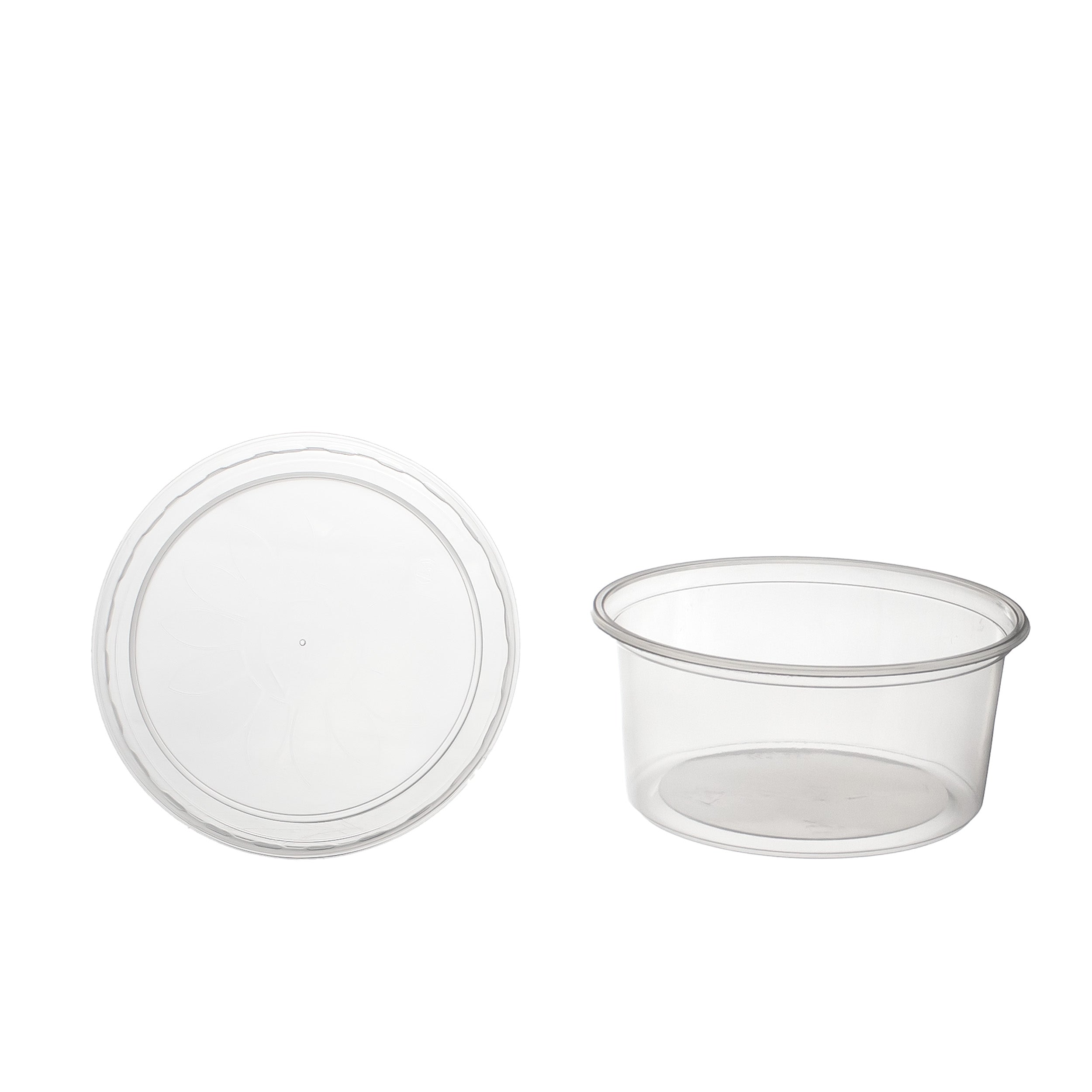 feinkostbecher PP 300 cc. 101x65 mm rund Kombi-Verpackung inklusive passende Deckel
