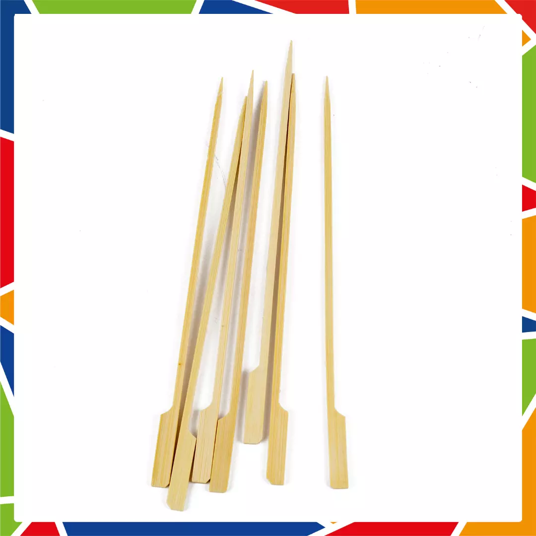 DayBays Flaggenspieße aus 100% Bambus für Fingerfood 12 cm mit Grifffähnchen