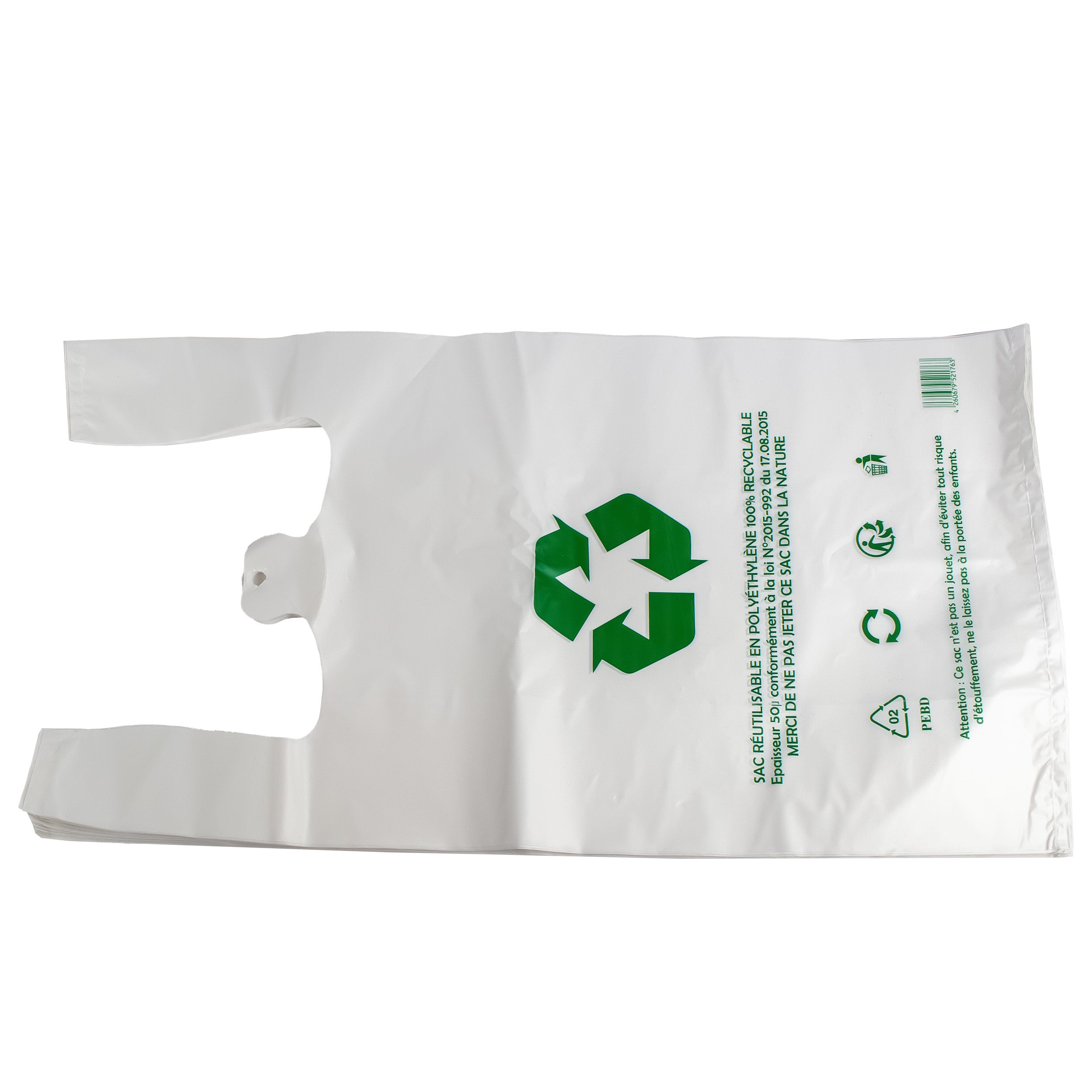 DayBays Hemdchentragetaschen 50 my 25+12x45 cm HDPE weiß geblockt, reissfest