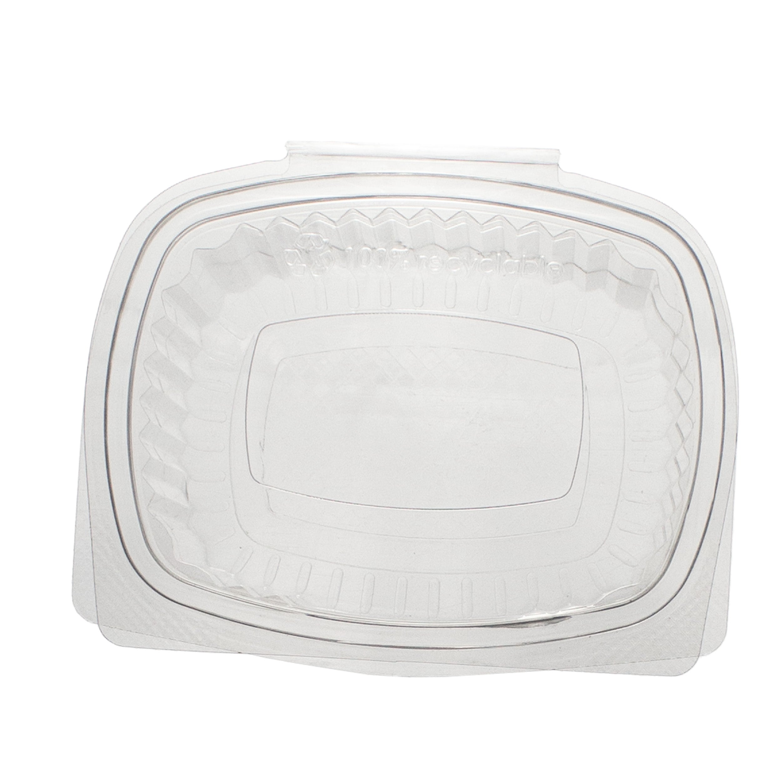 klappschalen oval 375 ml VP 144x115x50 mm RPET Transparent mit anhängendem Deckel