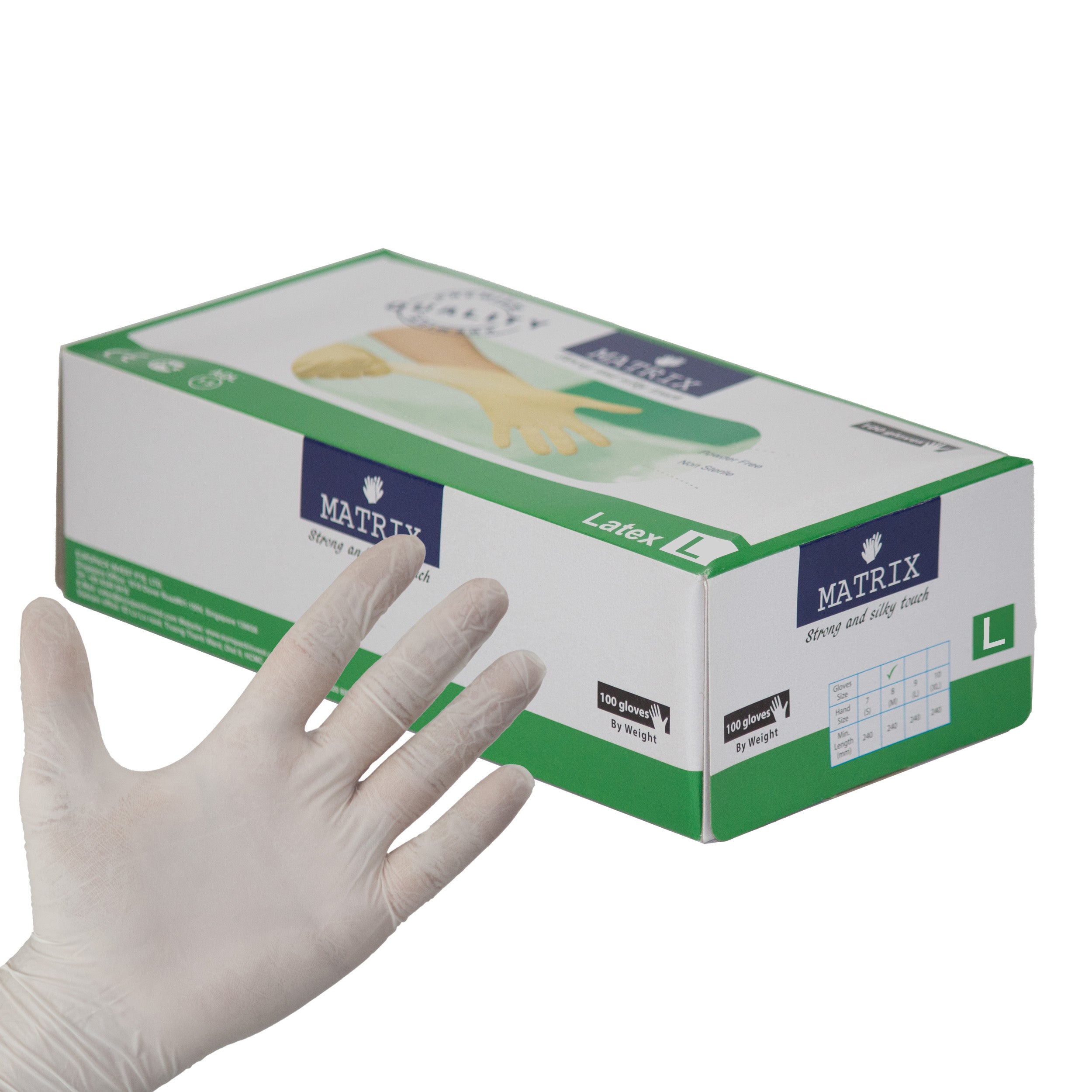 latexhandschuhe Größe L Weiß Puderfrei