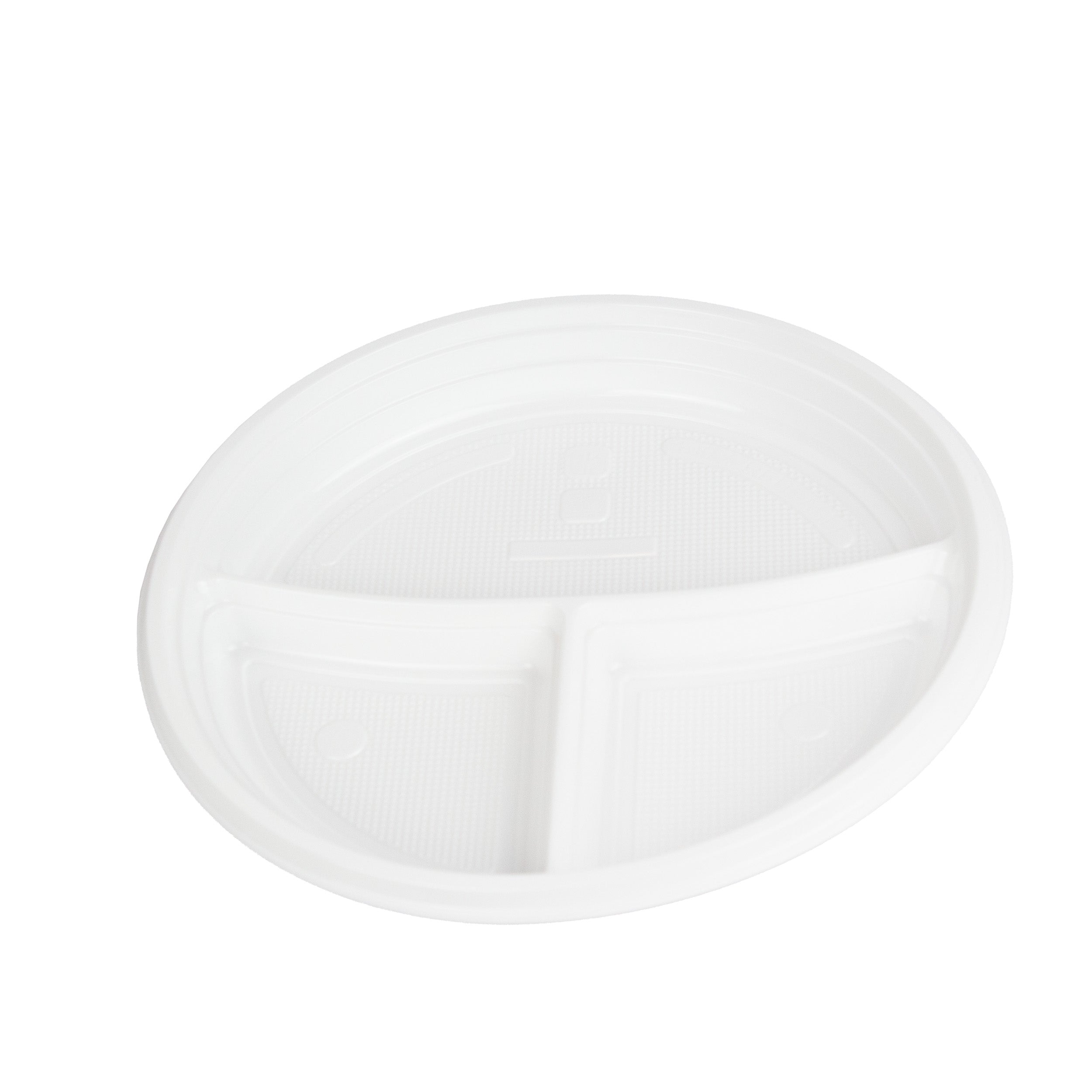 menüteller 3-geteilt Menüteller Ø22 cm PP weiß Rund Spülmaschinenbeständig