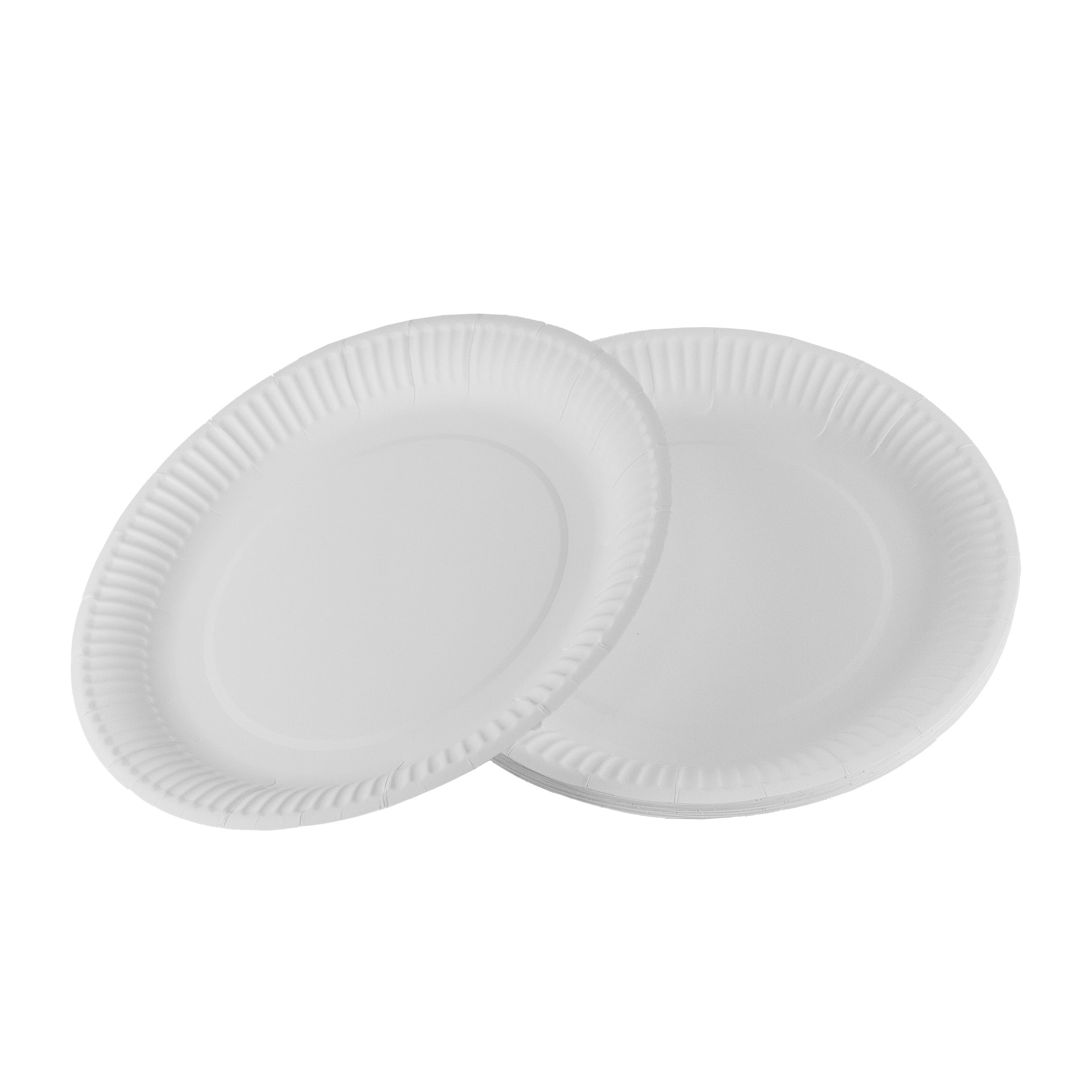 papier teller Imbissteller KU20 rund Ø20 cm weiß ohne Beschichtung