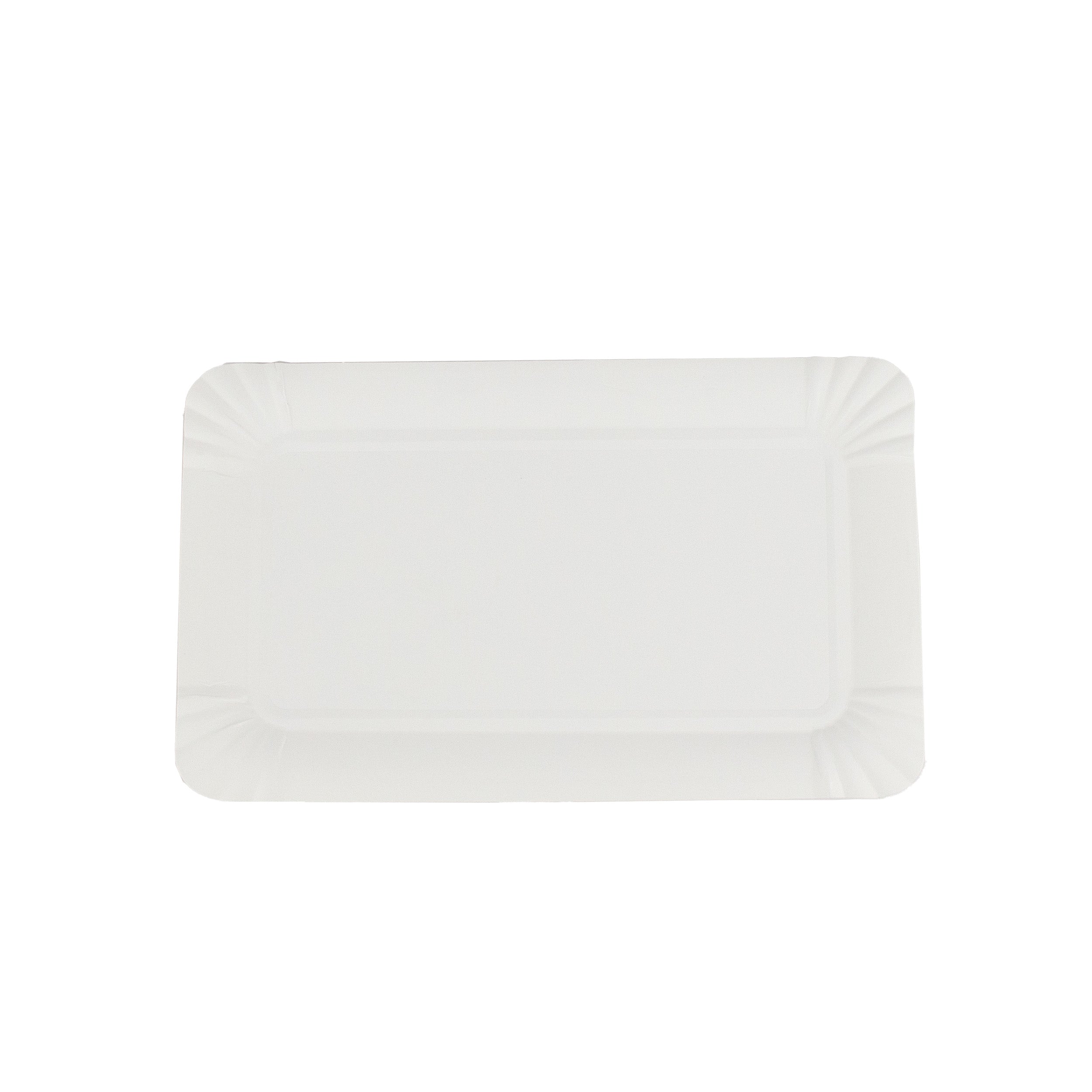 pappteller 13x20 cm rechteckig weiß ohne Beschichtung