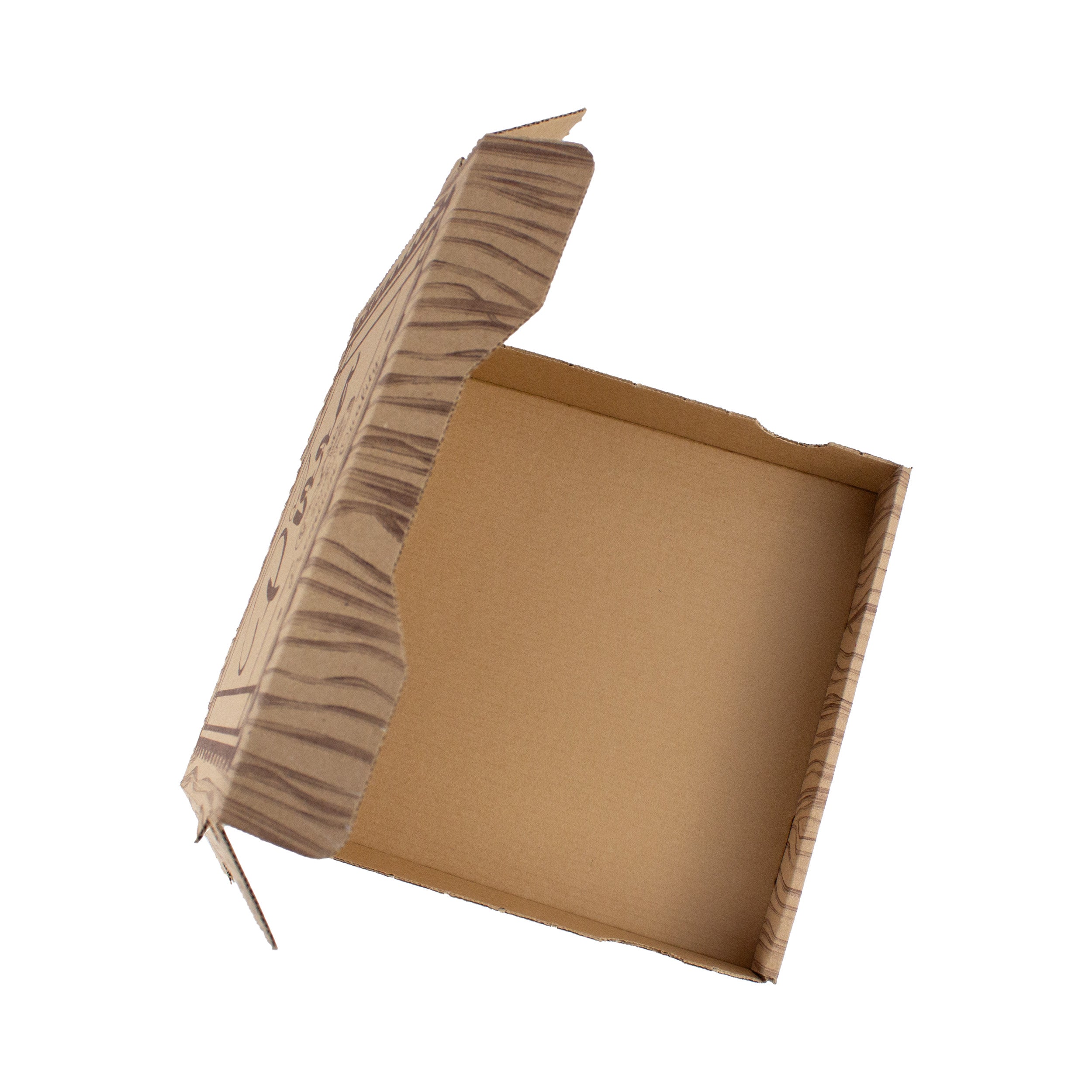 pizzaschachtel 26x26x4 cm Braun Kraftpapier bedruckt mit Pizza-Motiv