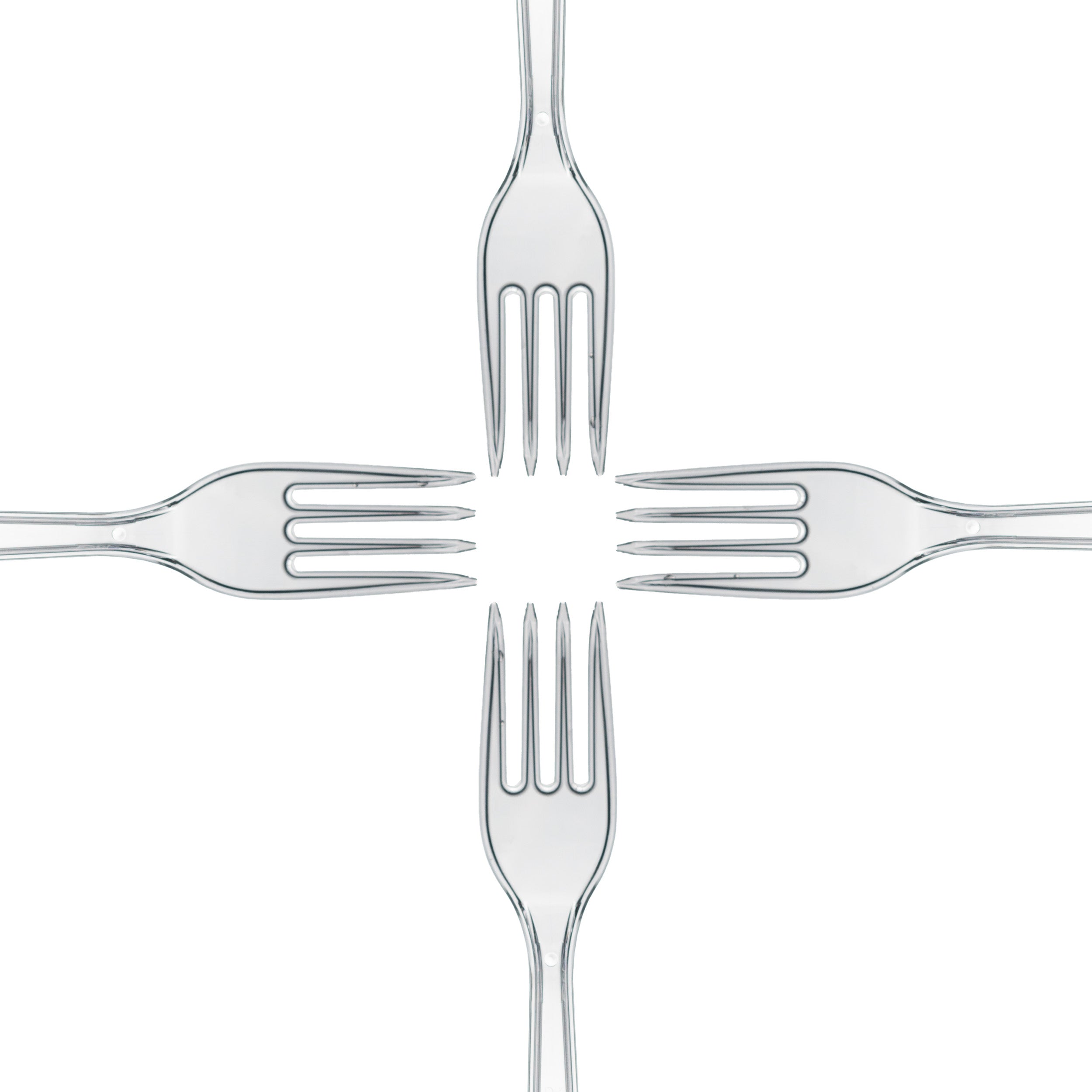 plastik gabel Mehrweg 18 cm Plastik Transparent Spülmaschinenbeständig