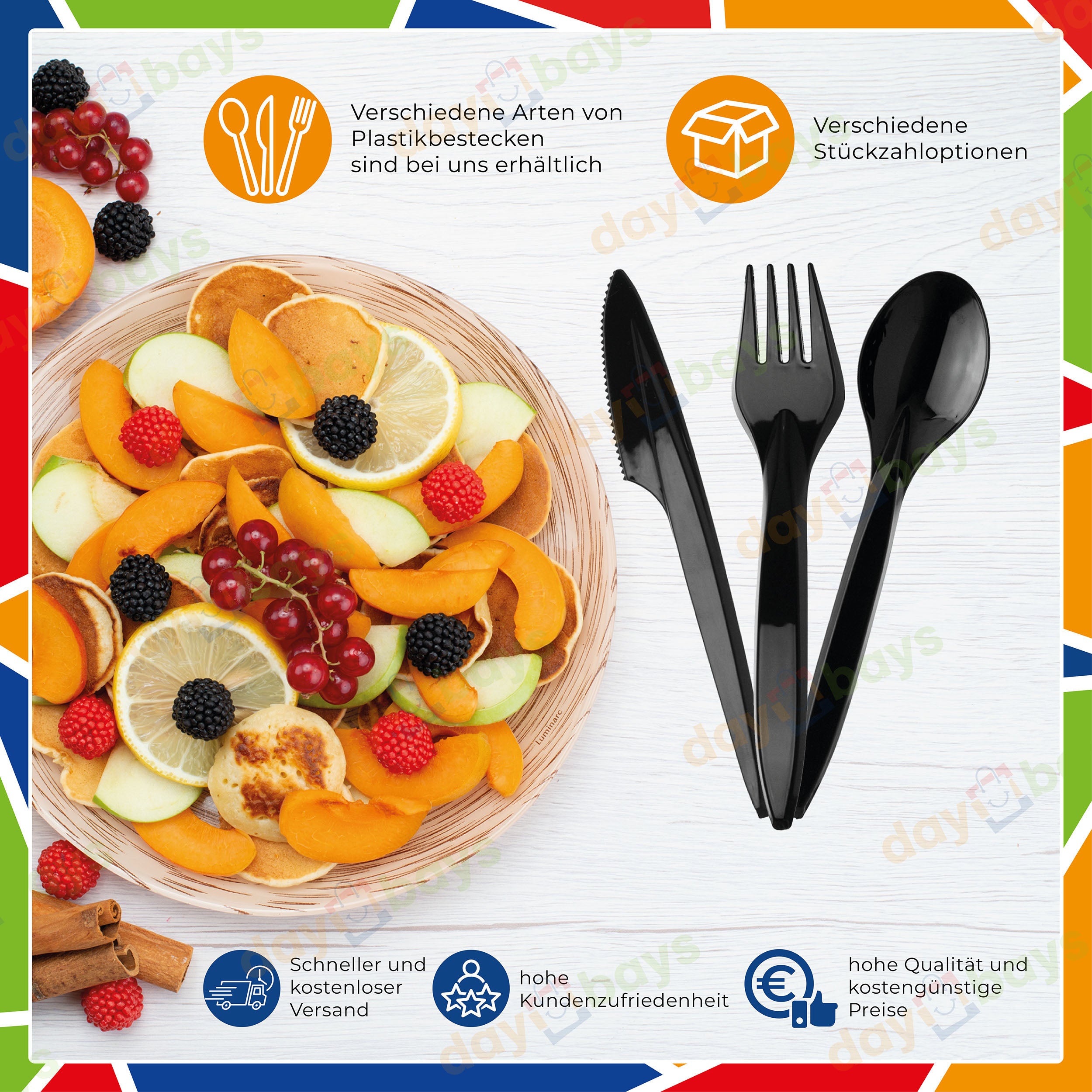 DayBays Plastikbesteck Premium 3&