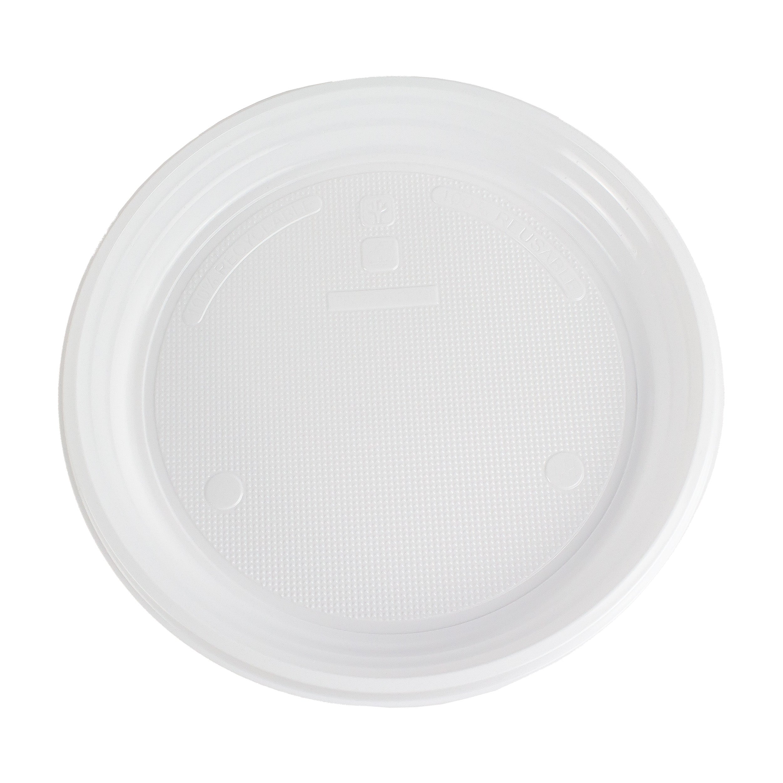 plastikteller Ungeteilt Menüteller Ø22 cm PP weiß Rund Spülmaschinenbeständig