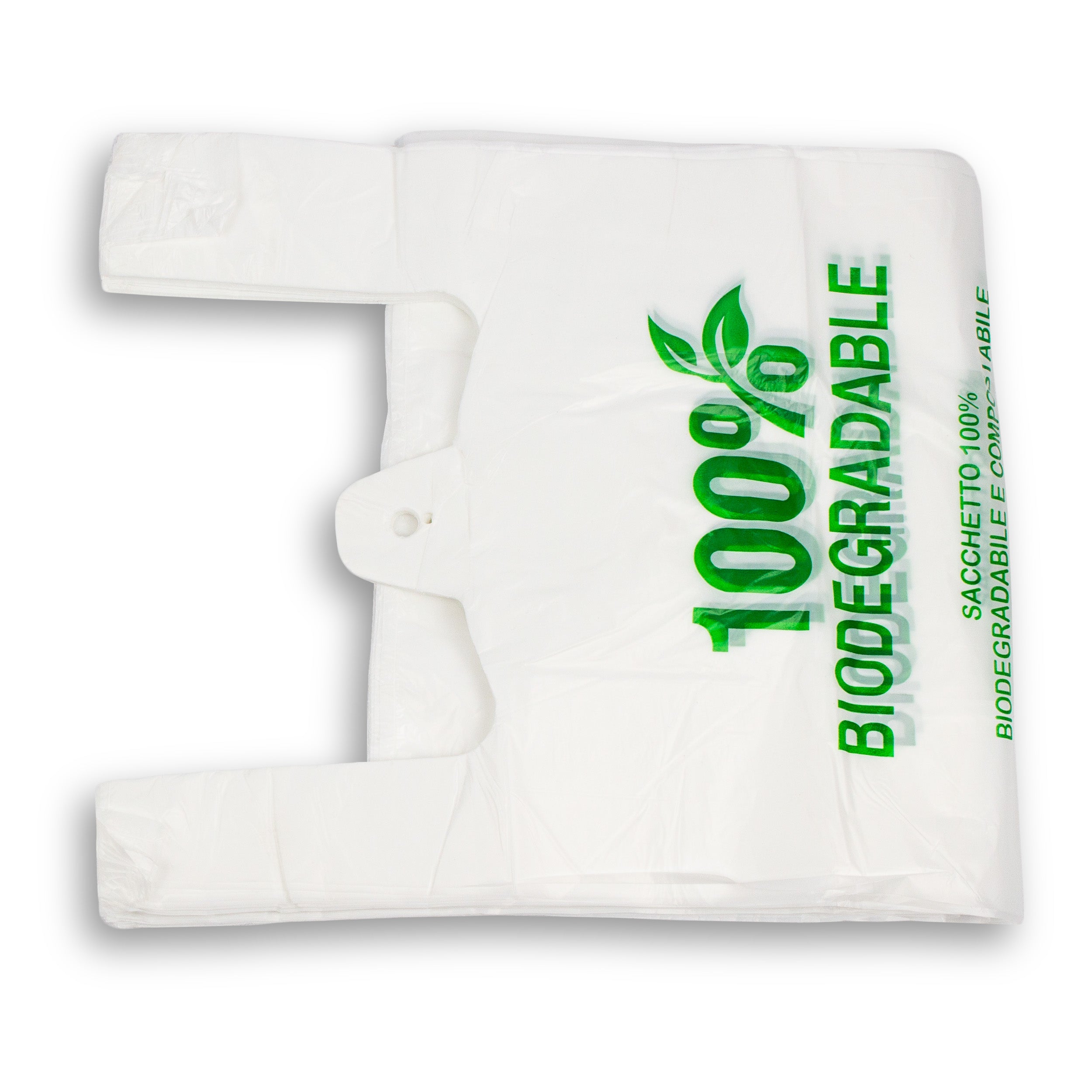 plastiktüten bio 30+15x55 100% Biodegradable Bag weiß geblockt