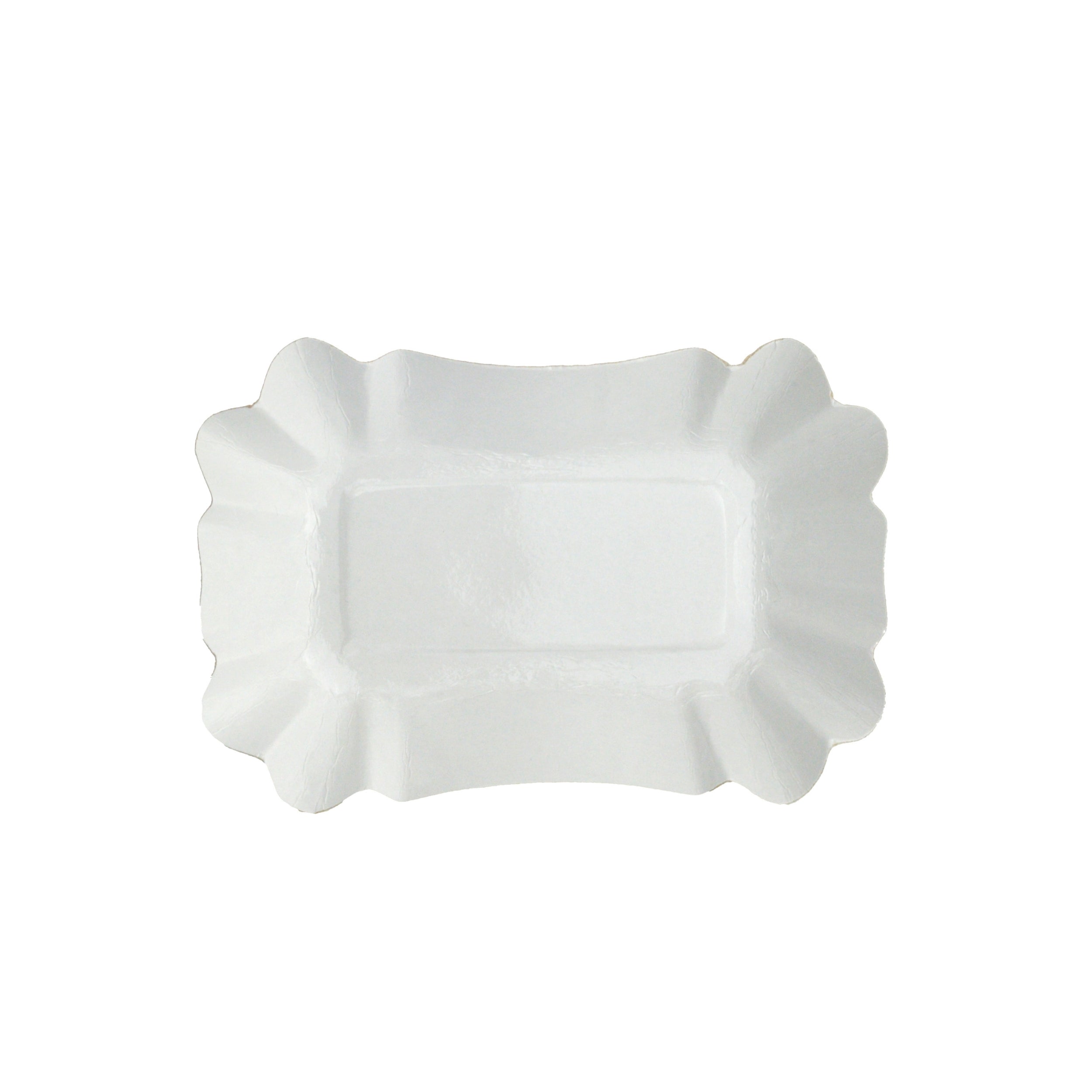 pommes schalen KU51 ca 9x14x3 cm laminiert weiß ohne Beschichtung