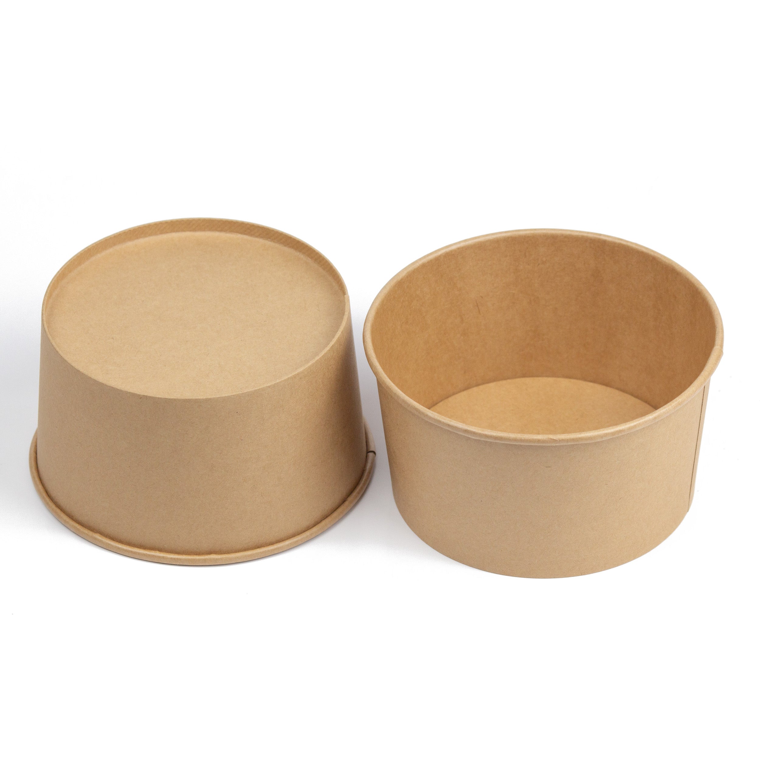 salatbox Kombi bio einweg 1000 ml 148x129x78 mm mit Deckel Kraft Braun Rund