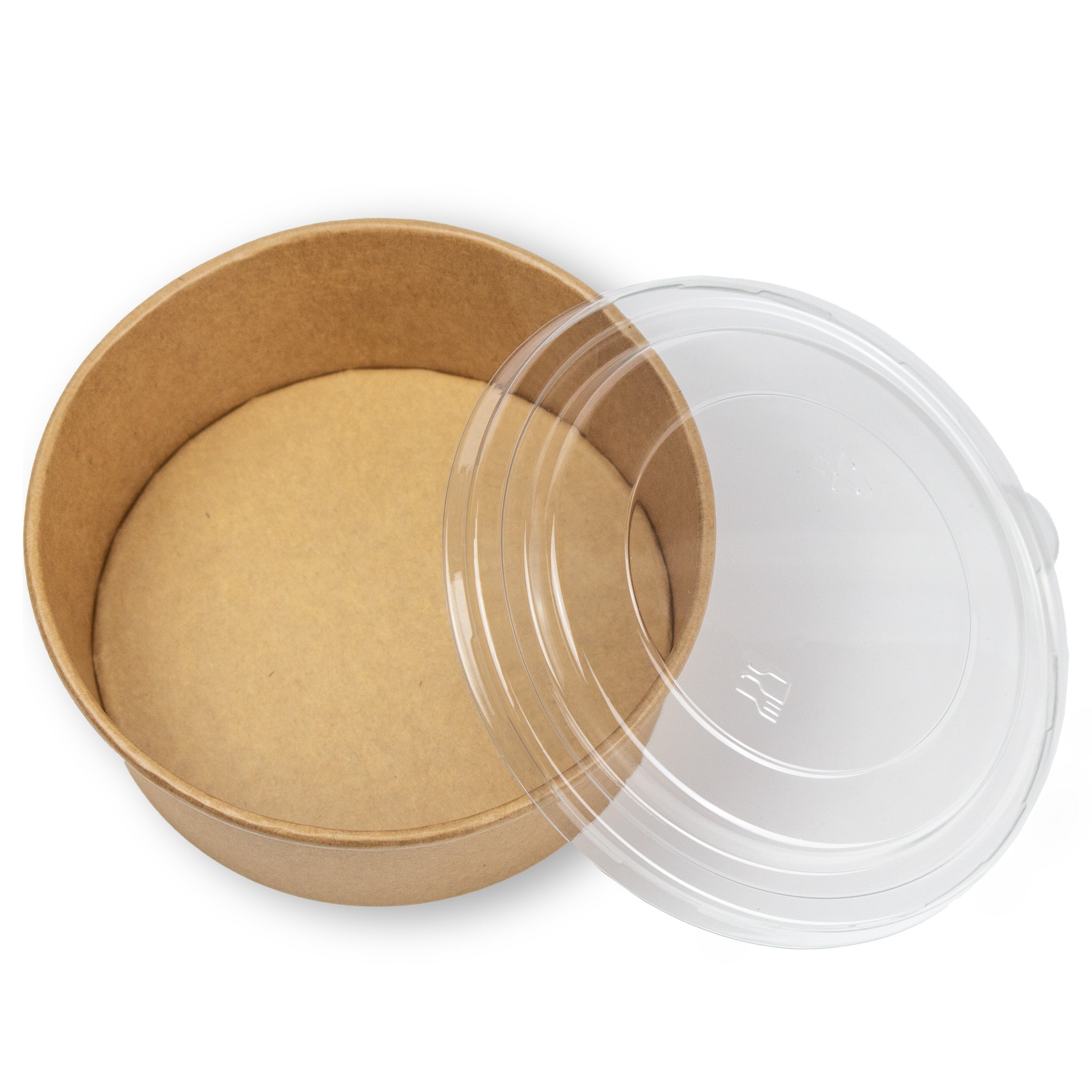 salatbox Kombi bio einweg 1300 ml 184x161x70 mm mit Deckel Kraft Braun Rund