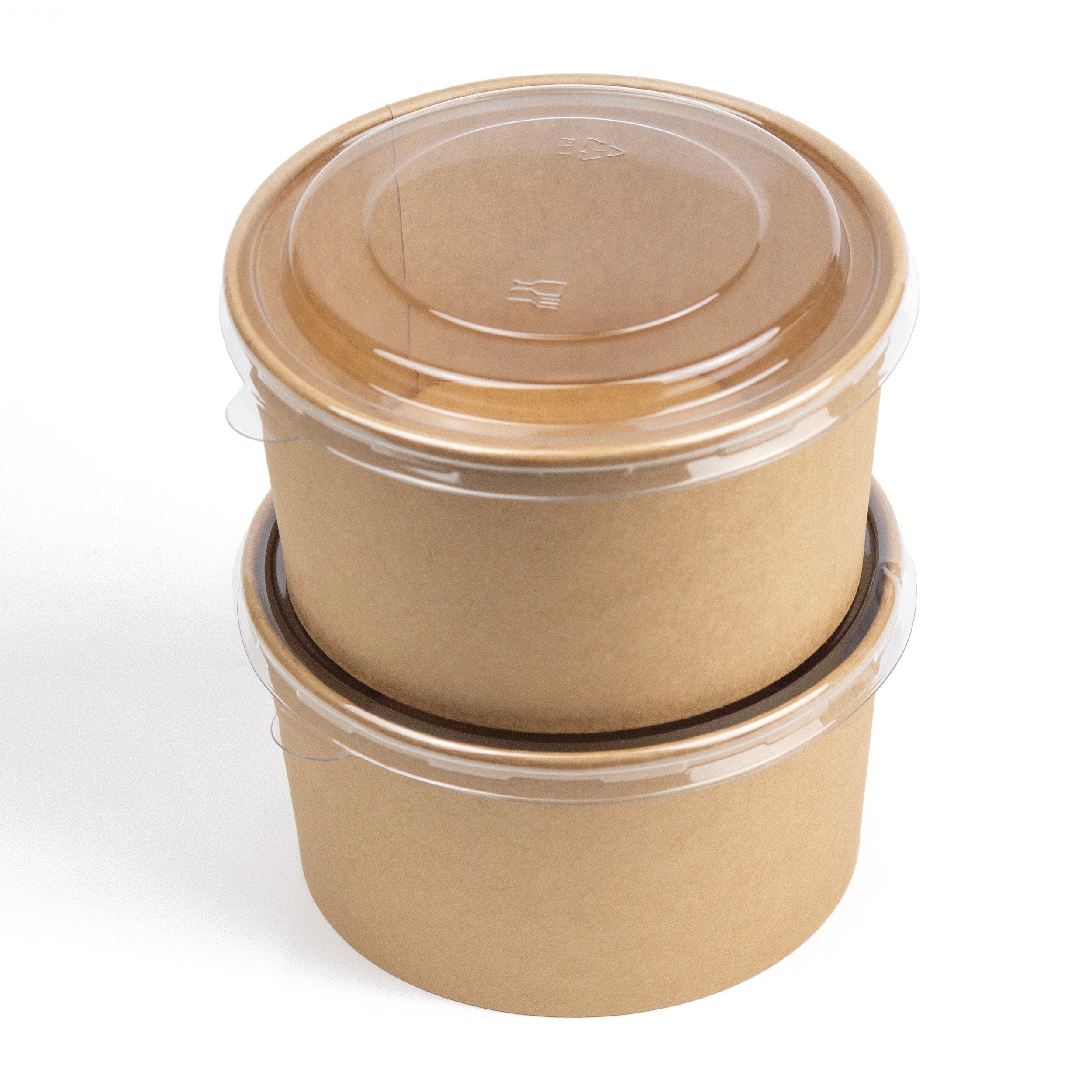 salatschale bio einweg 1000 ml Salatbox Kombi 148x129x78 mm mit Deckel Kraft Braun Rund