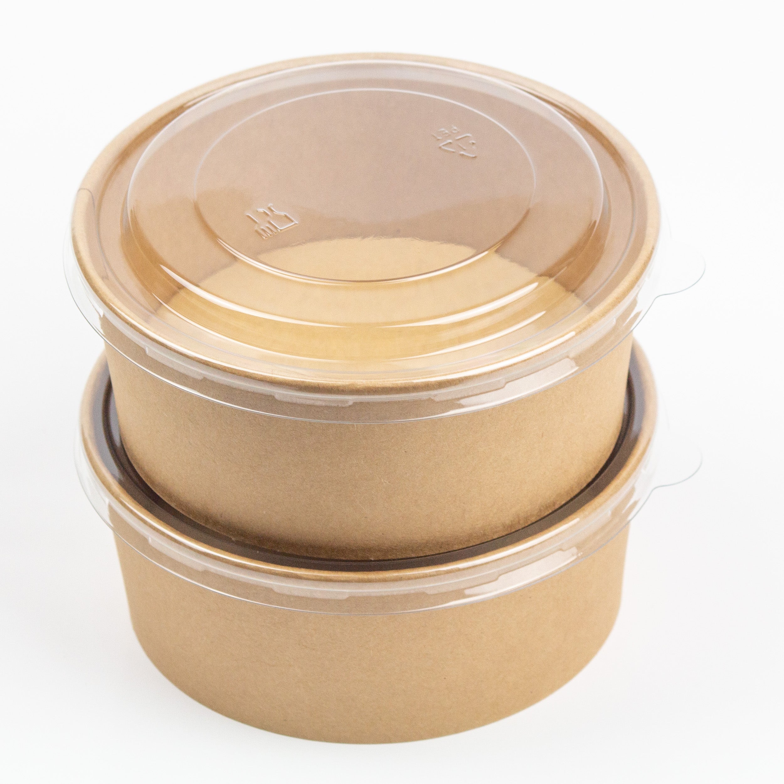 salatschale bio einweg 1300 ml Salatbox Kombi 184x161x70 mm mit Deckel Kraft Braun Rund